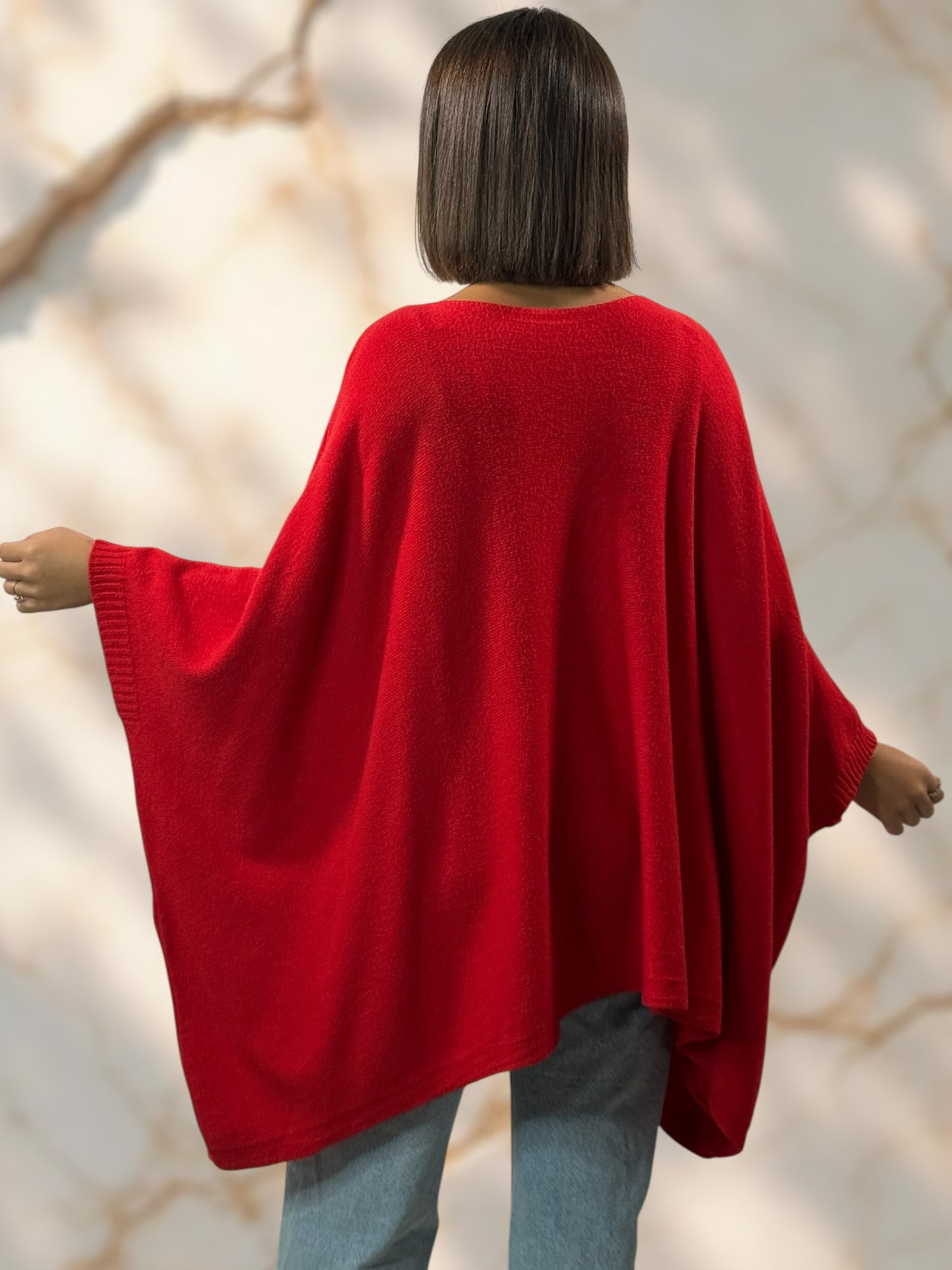 NICKO - PULL OVERSIZE ROUGE JUSQU'A LA TAILLE 60