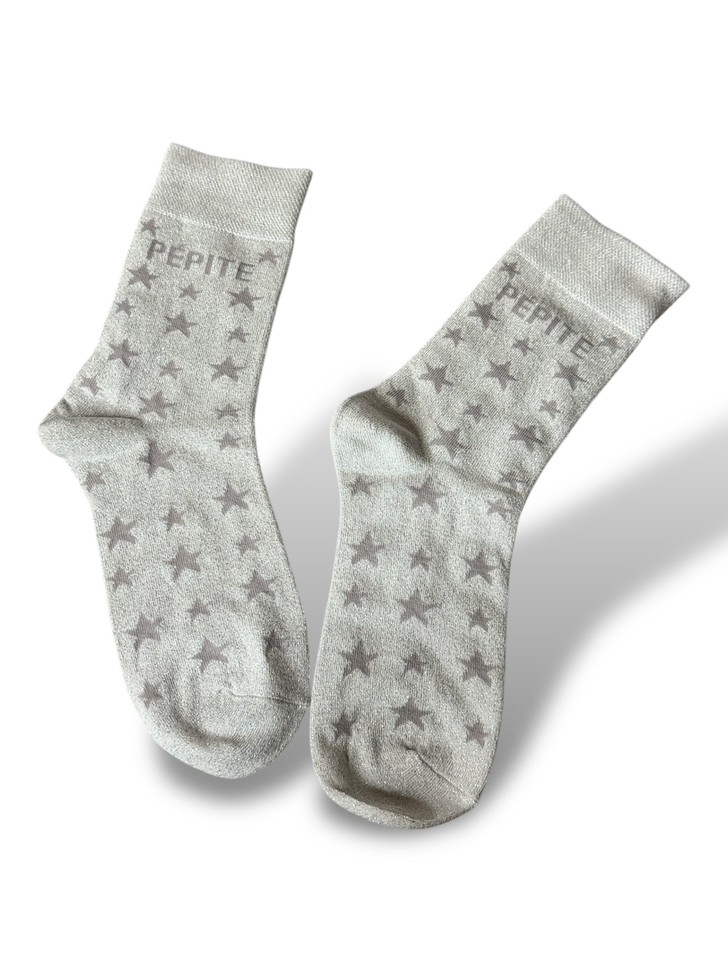 CHAUSSETTES SCINTILLANTES PEPITE ARGENT