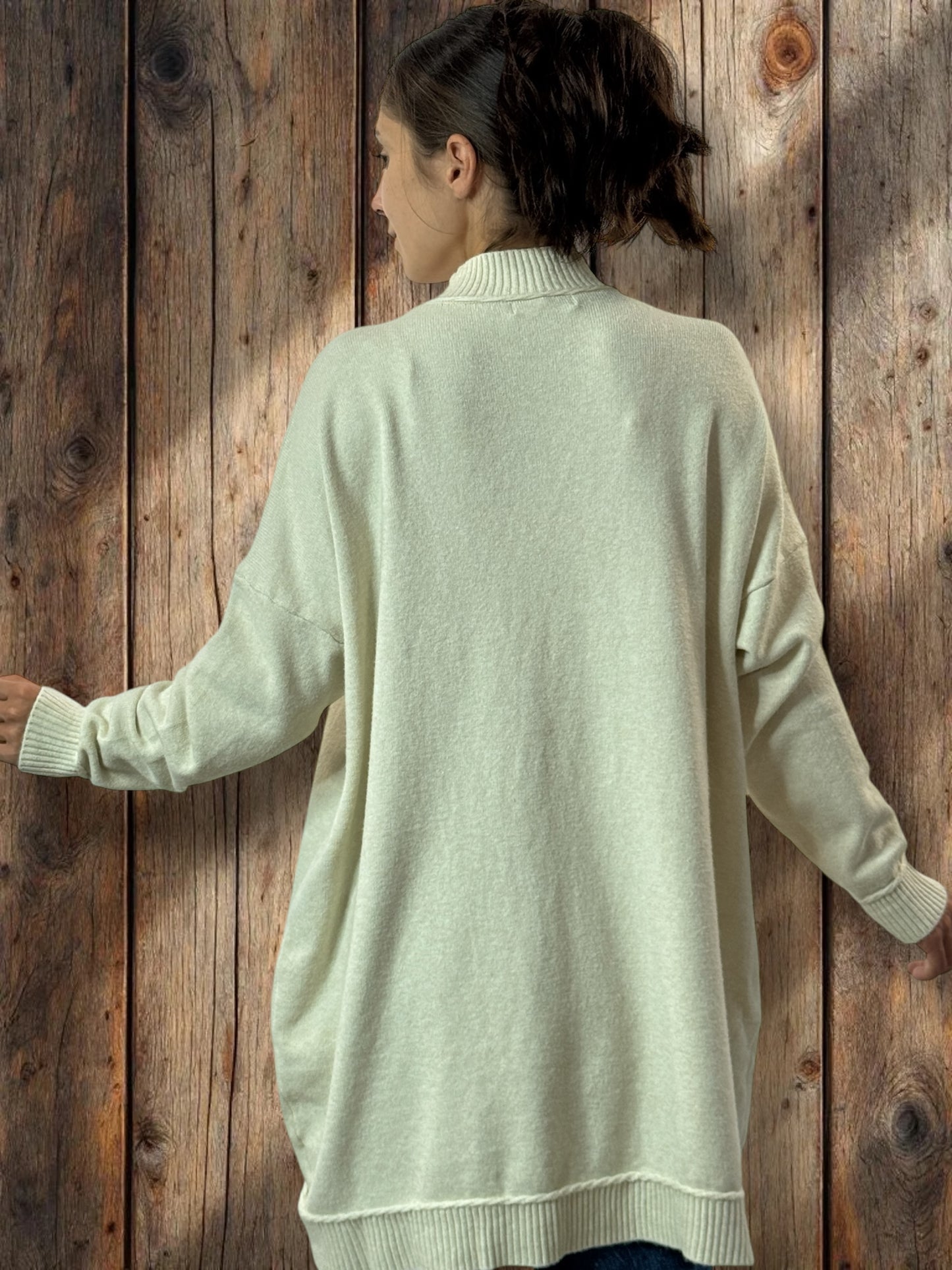 PATOU - PULL BEIGE 2 POCHES JUSQU'A LA TAILLE 54