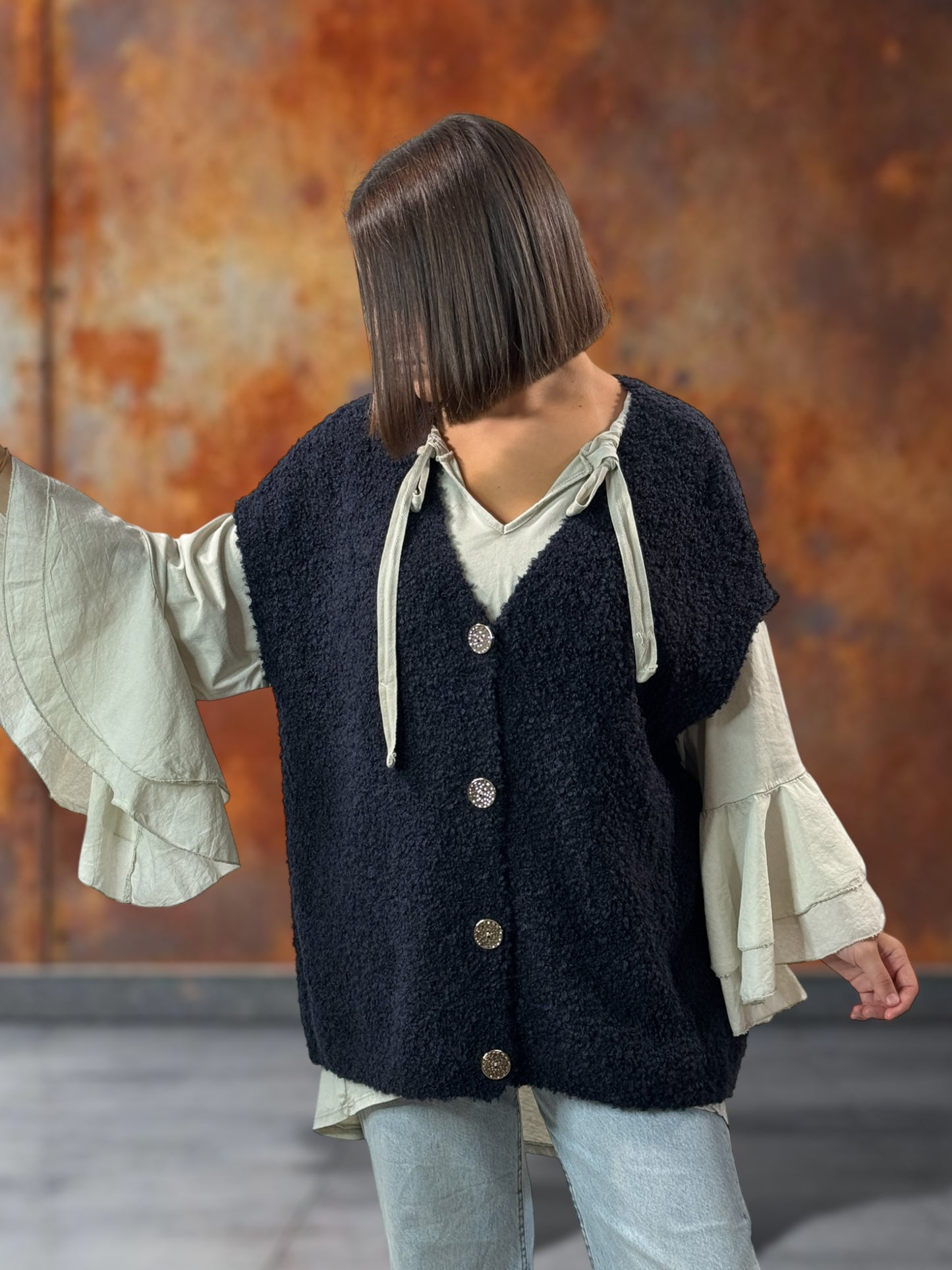 MARVIN - GILET MARINE SANS MANCHES JUSQU'A LA TAILLE 54/56