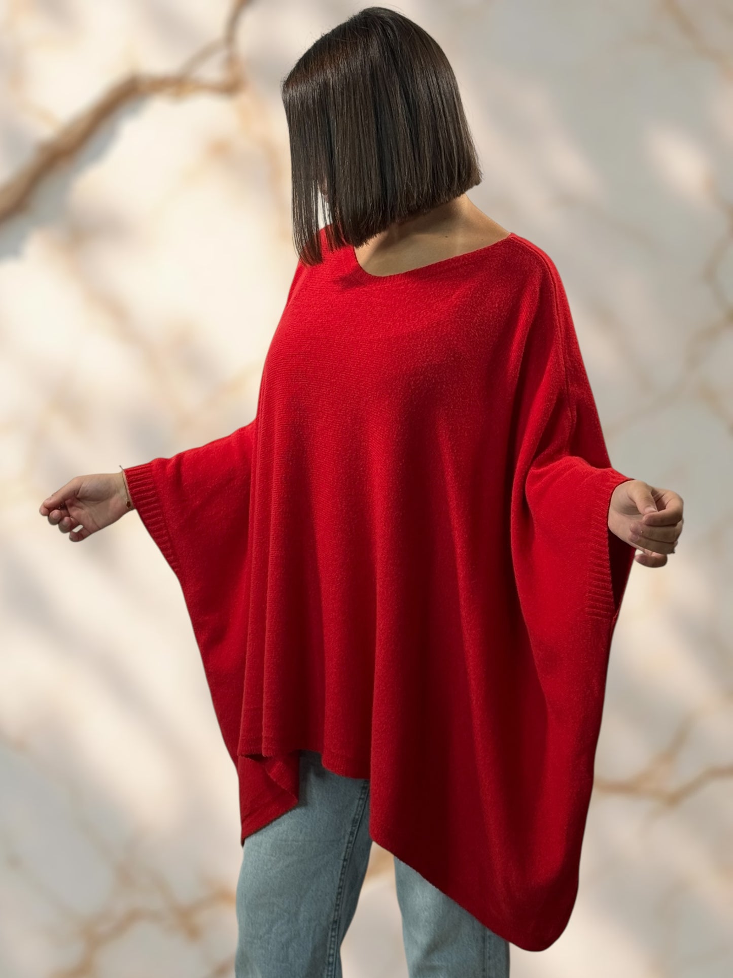 NICKO - PULL OVERSIZE ROUGE JUSQU'A LA TAILLE 60
