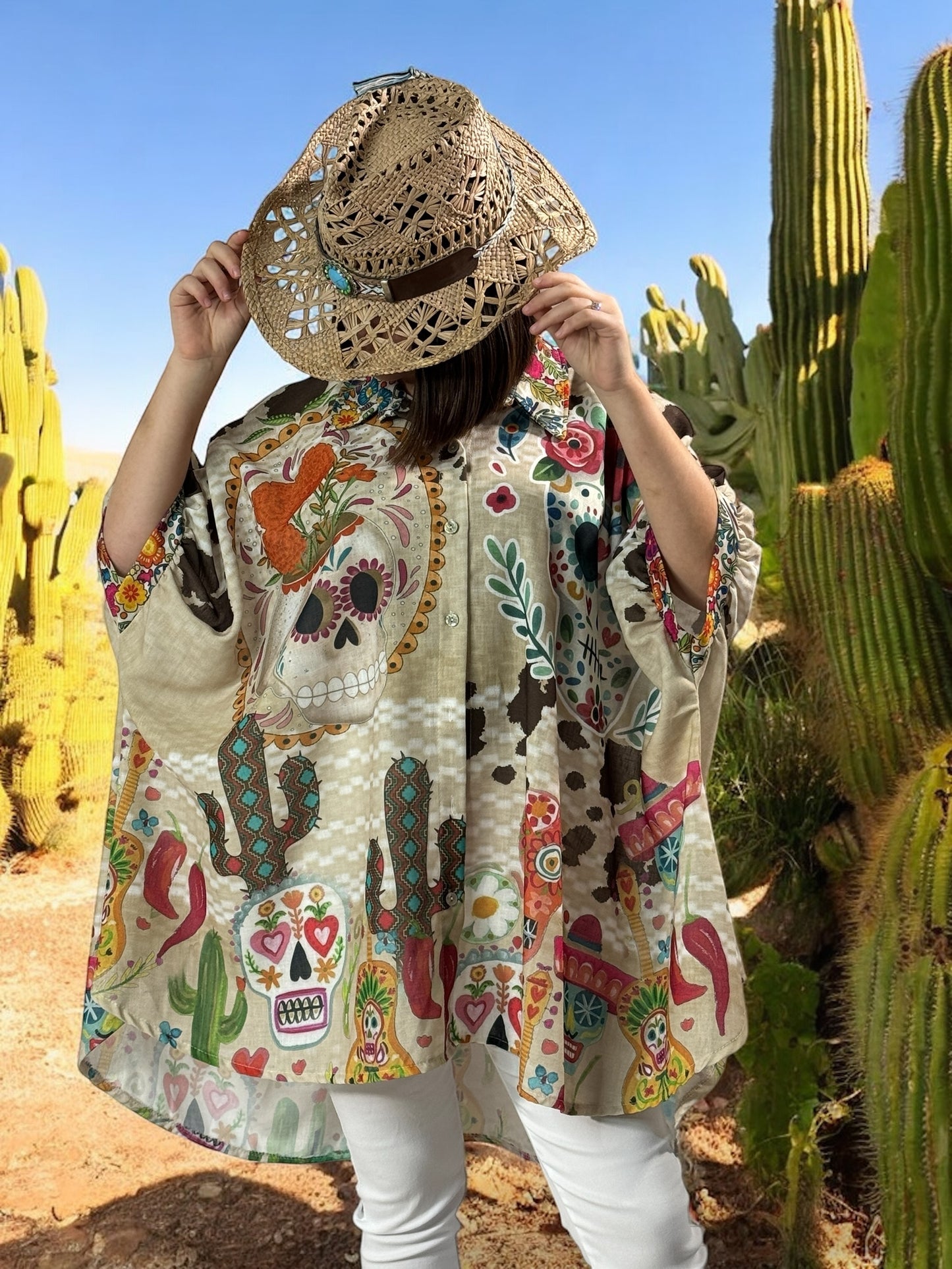 HONOLULU - TUNIQUE OVERSIZE A MOTIF JUSQU'A LA TAILLE 58