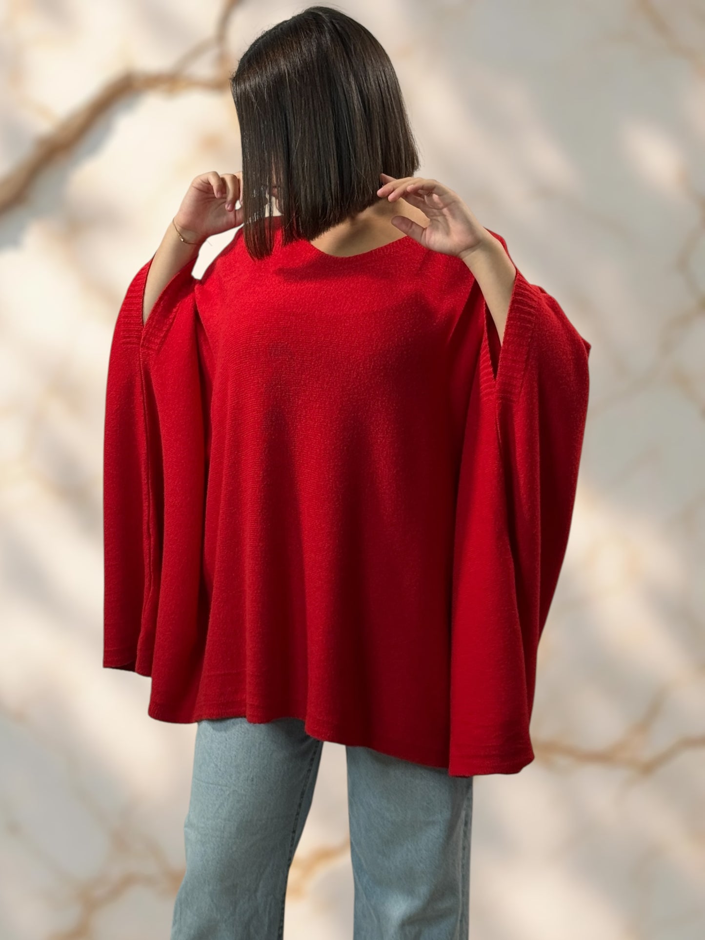 NICKO - PULL OVERSIZE ROUGE JUSQU'A LA TAILLE 60