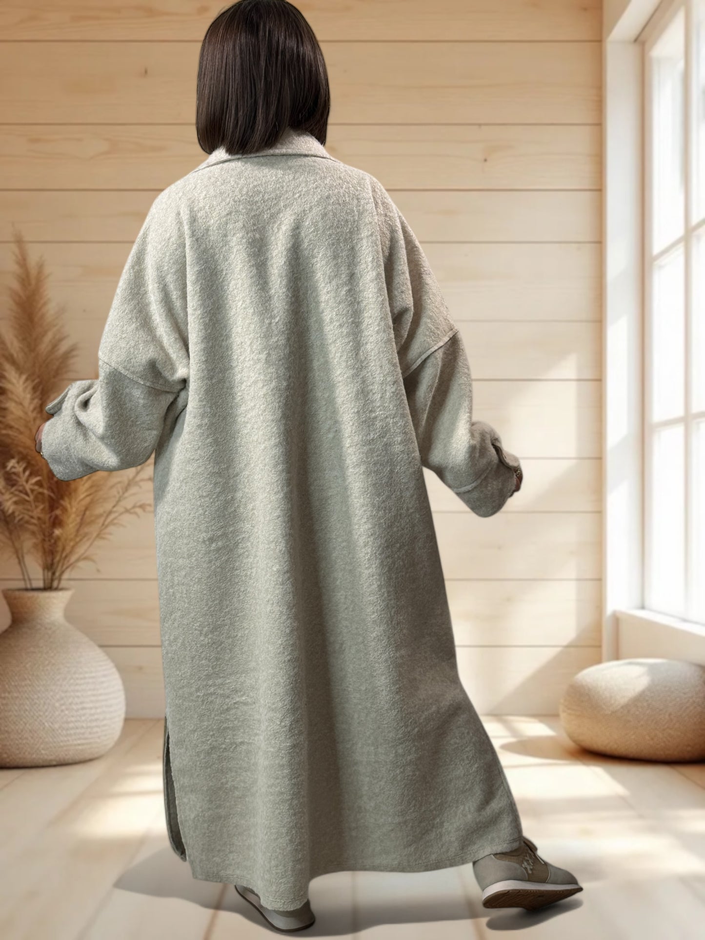 ROBERTO - LONG MANTEAU BEIGE JUSQU'A LA TAILLE 50/52