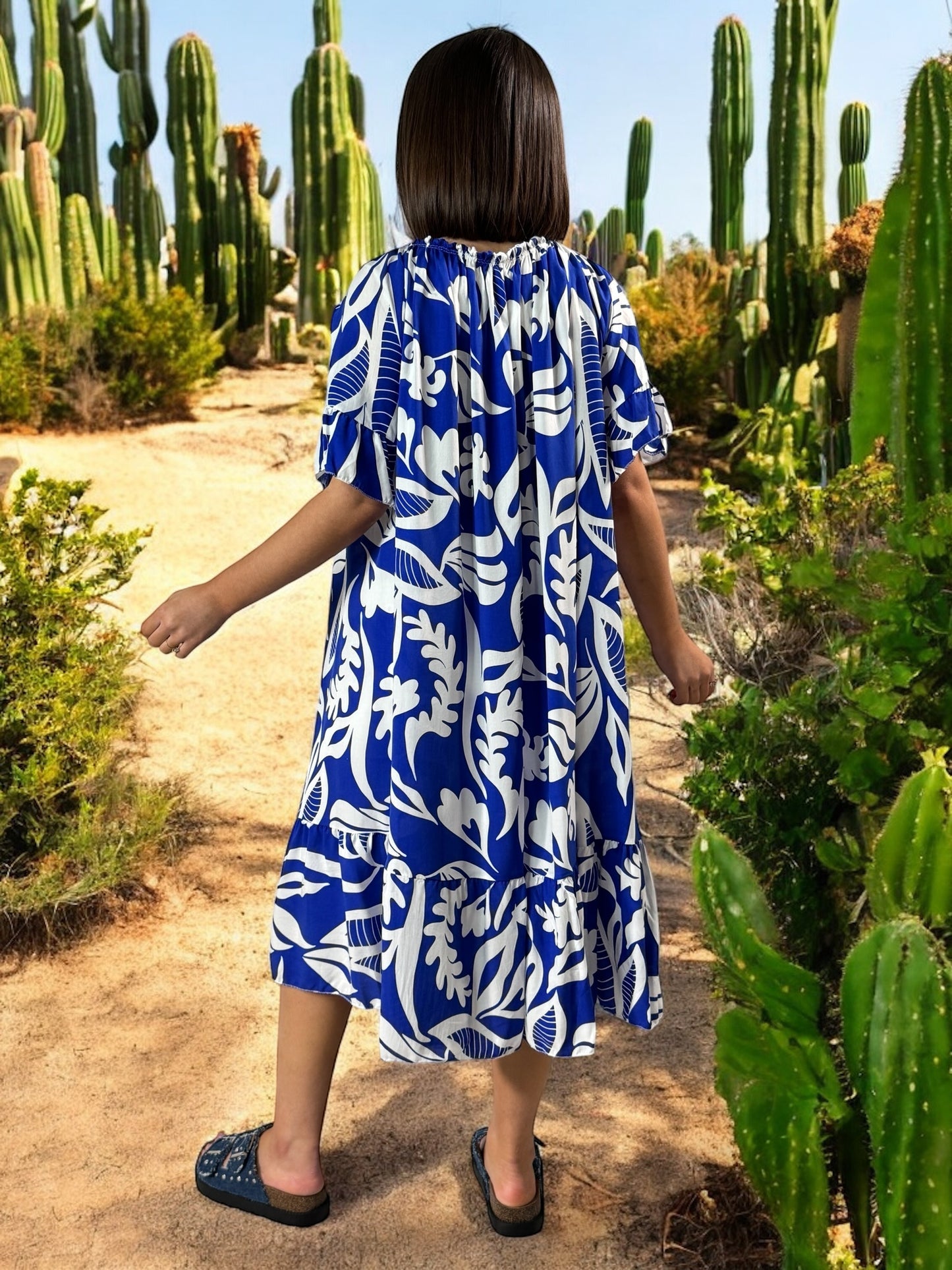 BANDOL - ROBE OVERSIZE IMPERIAL A MOTIF JUSQU'A LA TAILLE 56