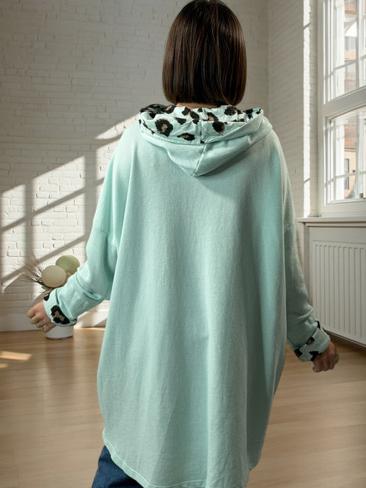 THIBAULT - SWEAT A CAPUCHE OVERSIZE LAGON JUSQU'A LA TAILLE 54