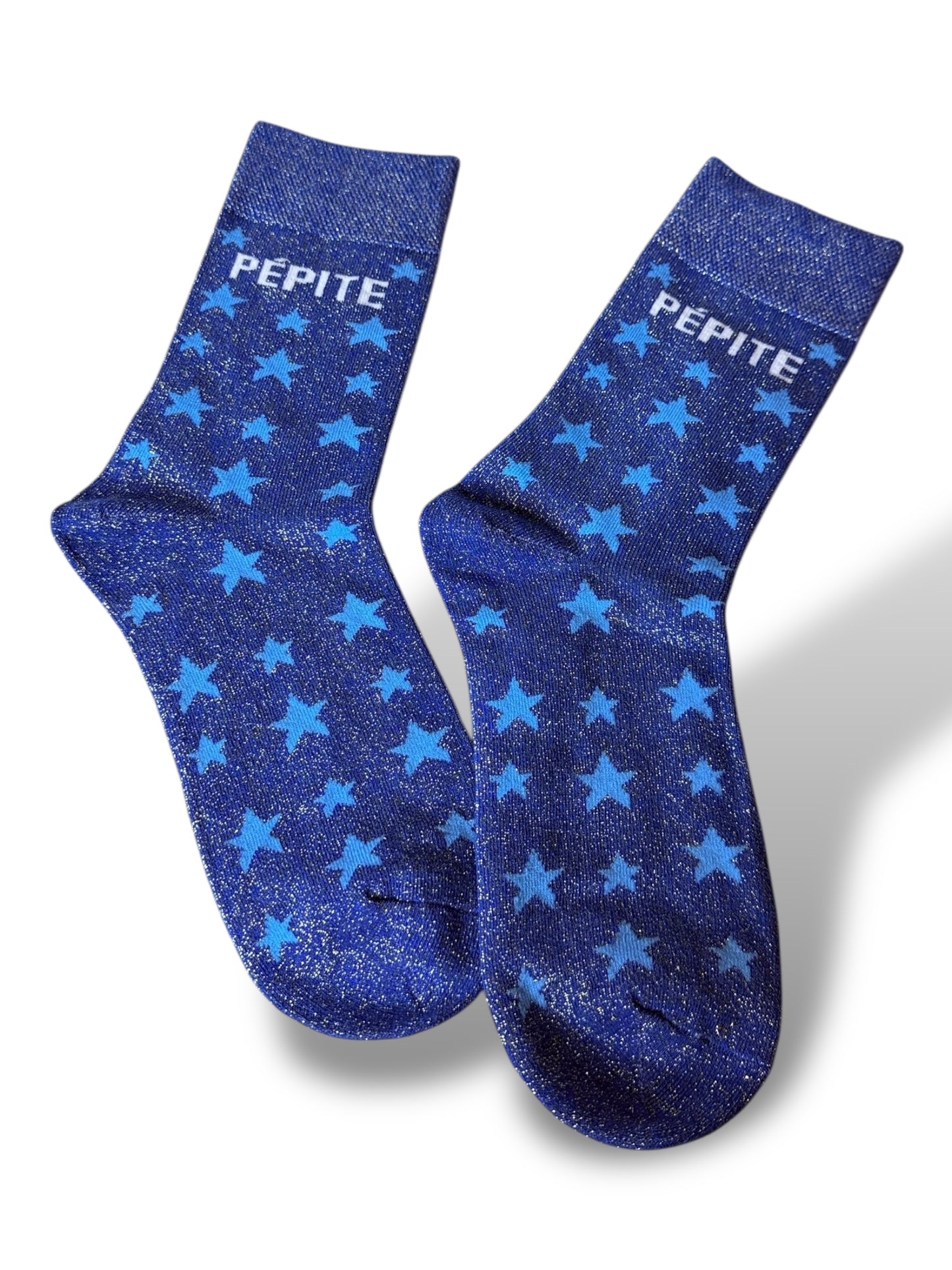 CHAUSSETTES SCINTILLANTES PEPITE BLEU
