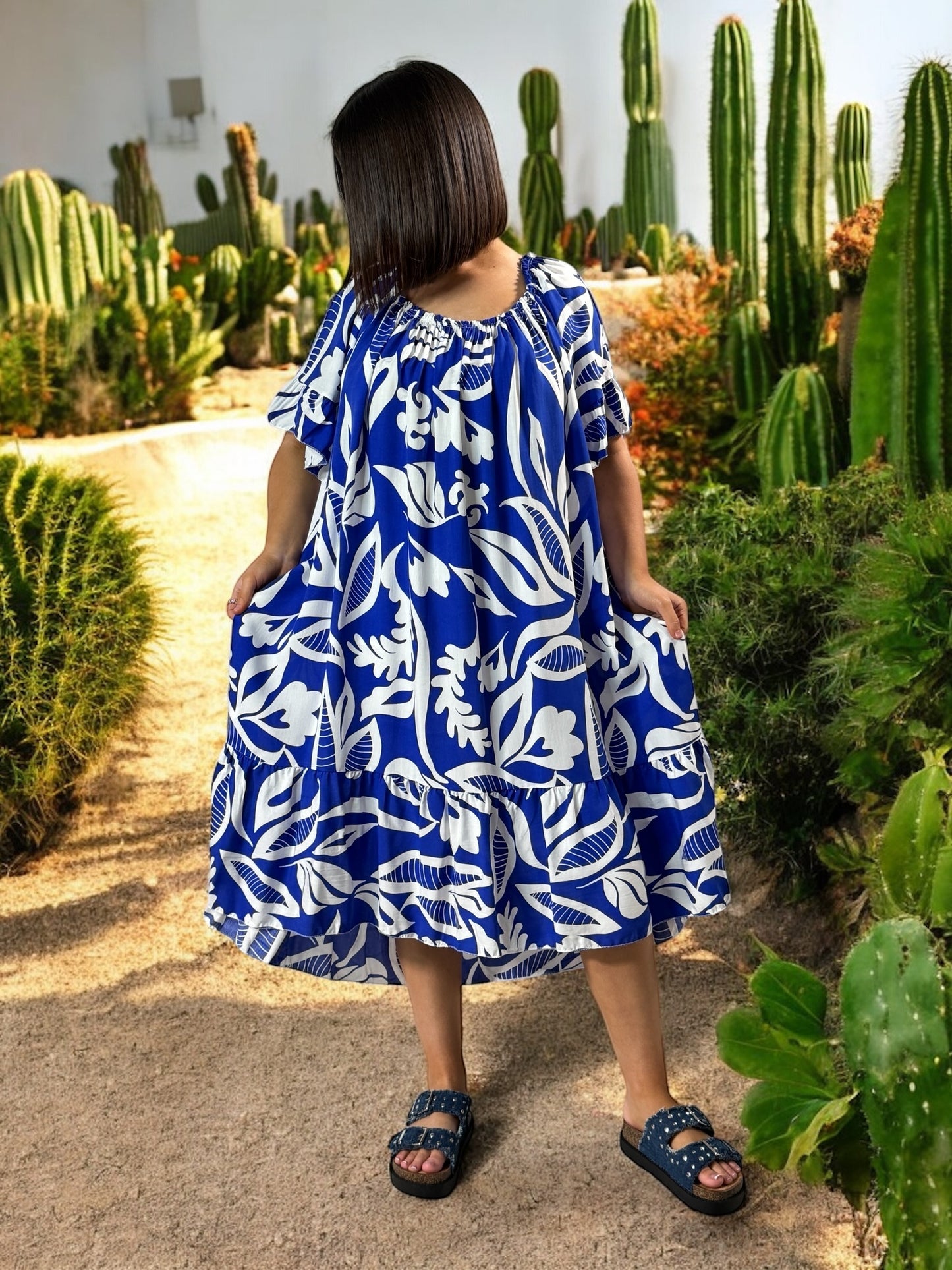 BANDOL - ROBE OVERSIZE IMPERIAL A MOTIF JUSQU'A LA TAILLE 56