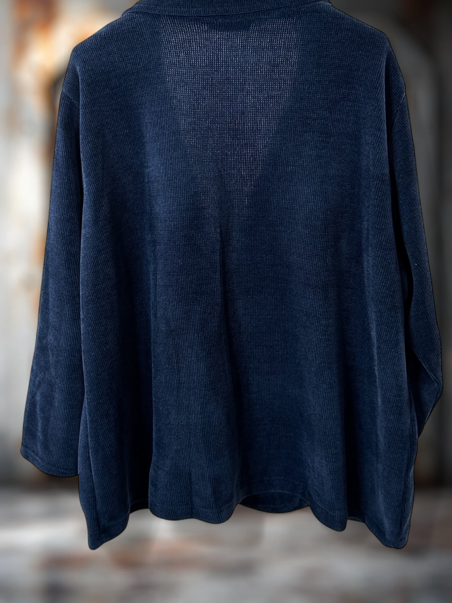 FLAVIE - VESTE MARINE EN VELOURS JUSQU'A LA TAILLE 52