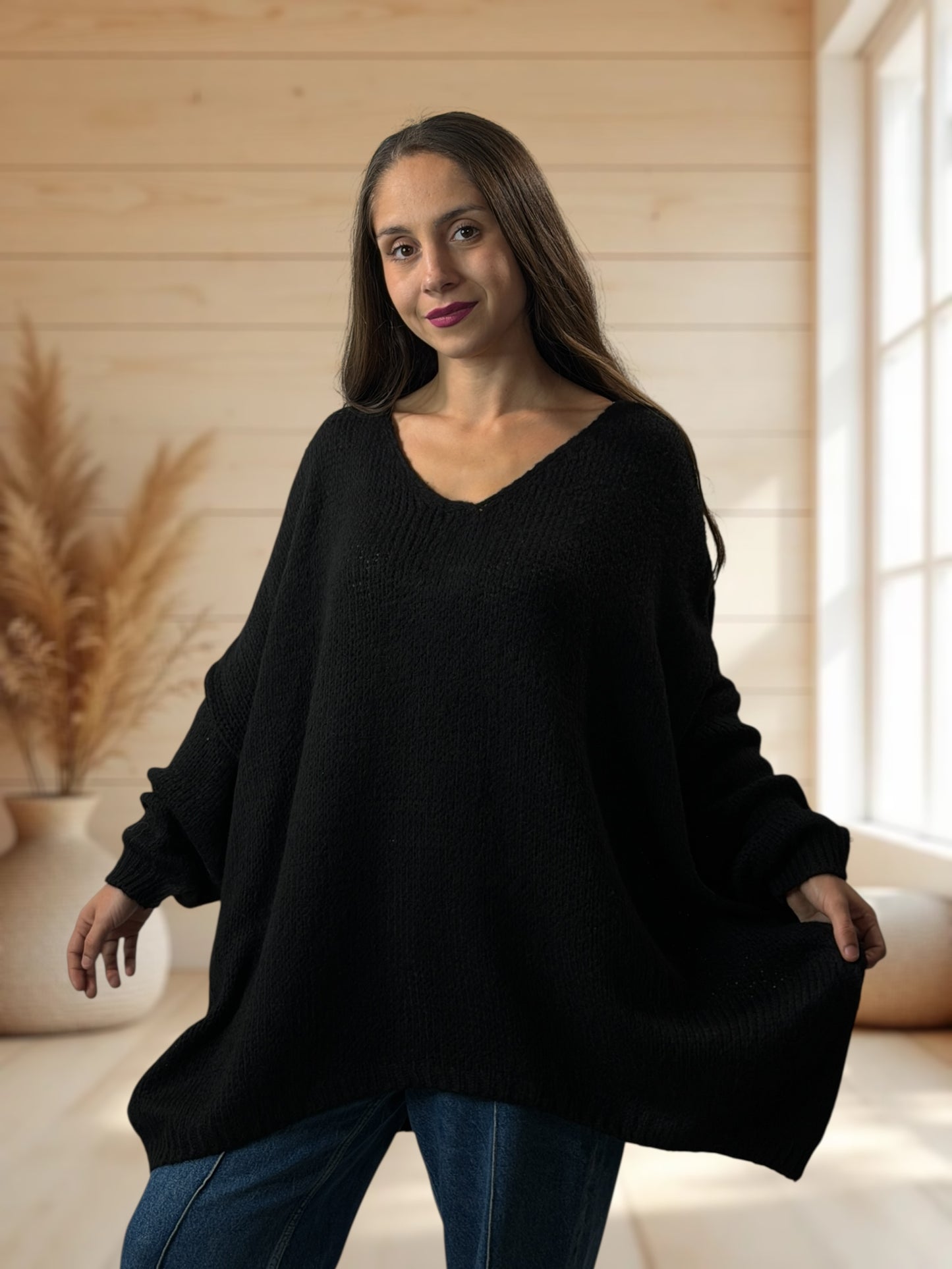 RAPHAEL - PULL NOIR JUSQU'A LA TAILLE 54/56