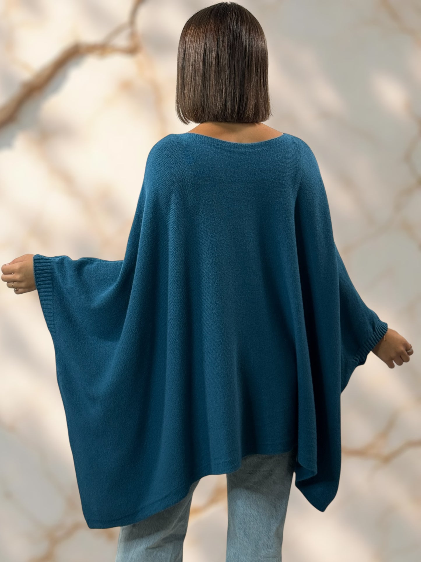 NICKO - PULL OVERSIZE BLEU JUSQU'A LA TAILLE 60