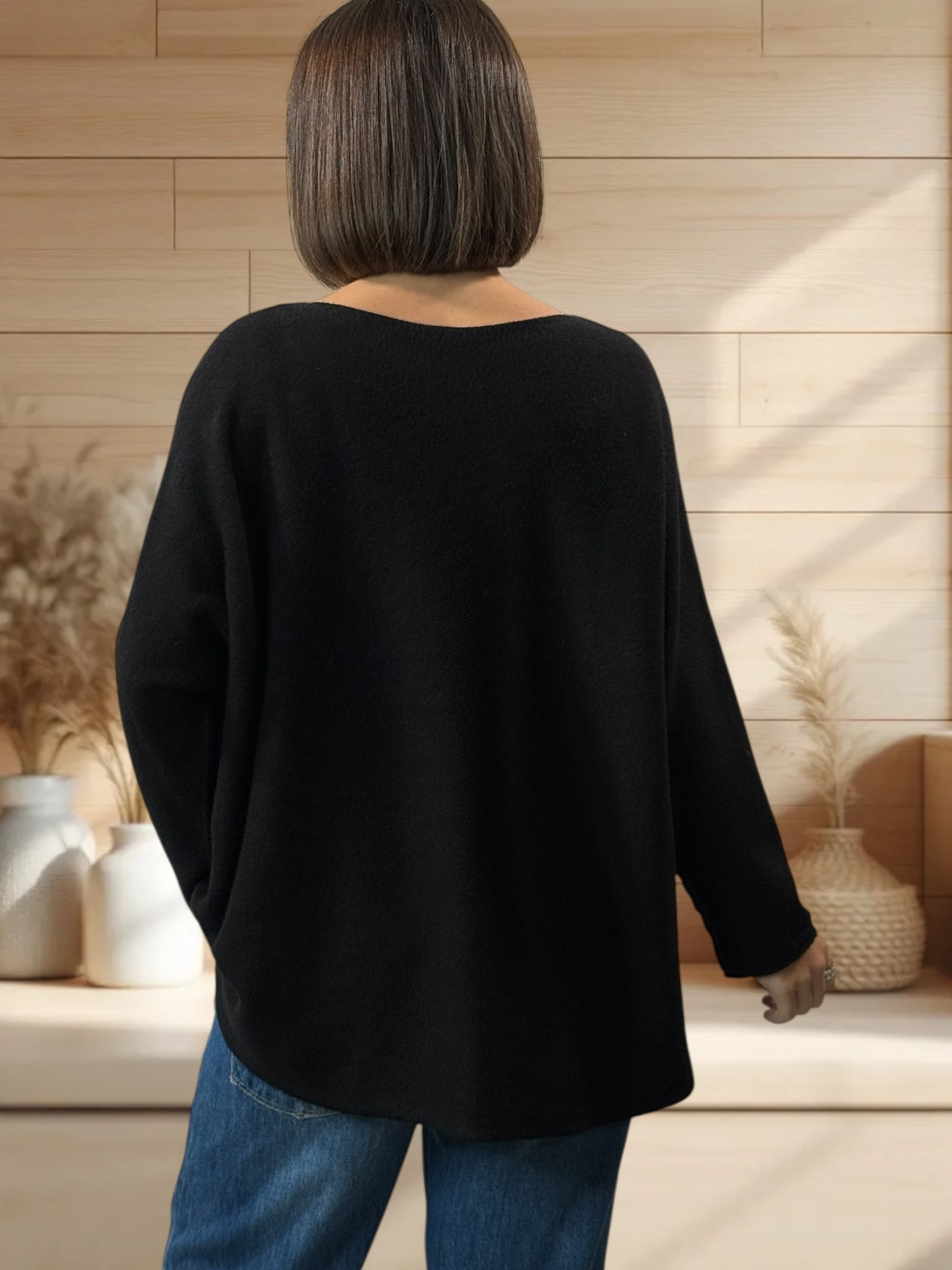 ORLANE - PULL OVERSIZE NOIR JUSQU'A LA TAILLE 54