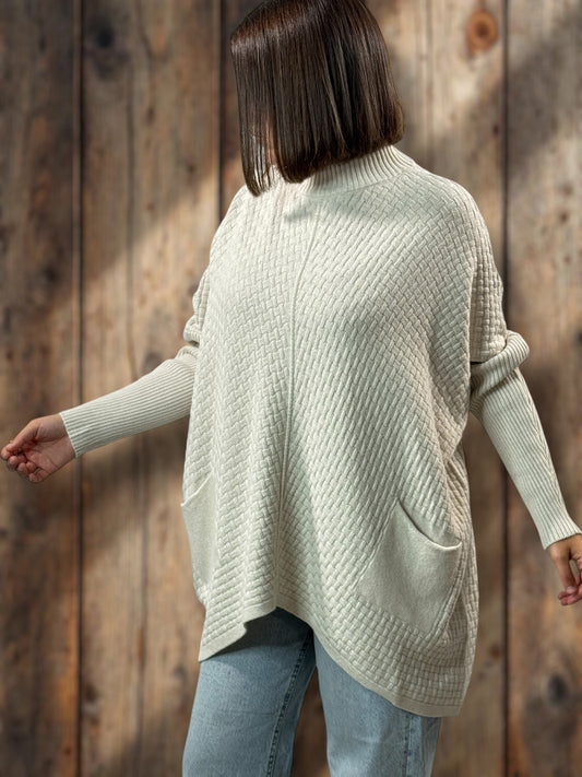 JOE - PULL BEIGE 2 POCHES JUSQU'A LA TAILLE 54