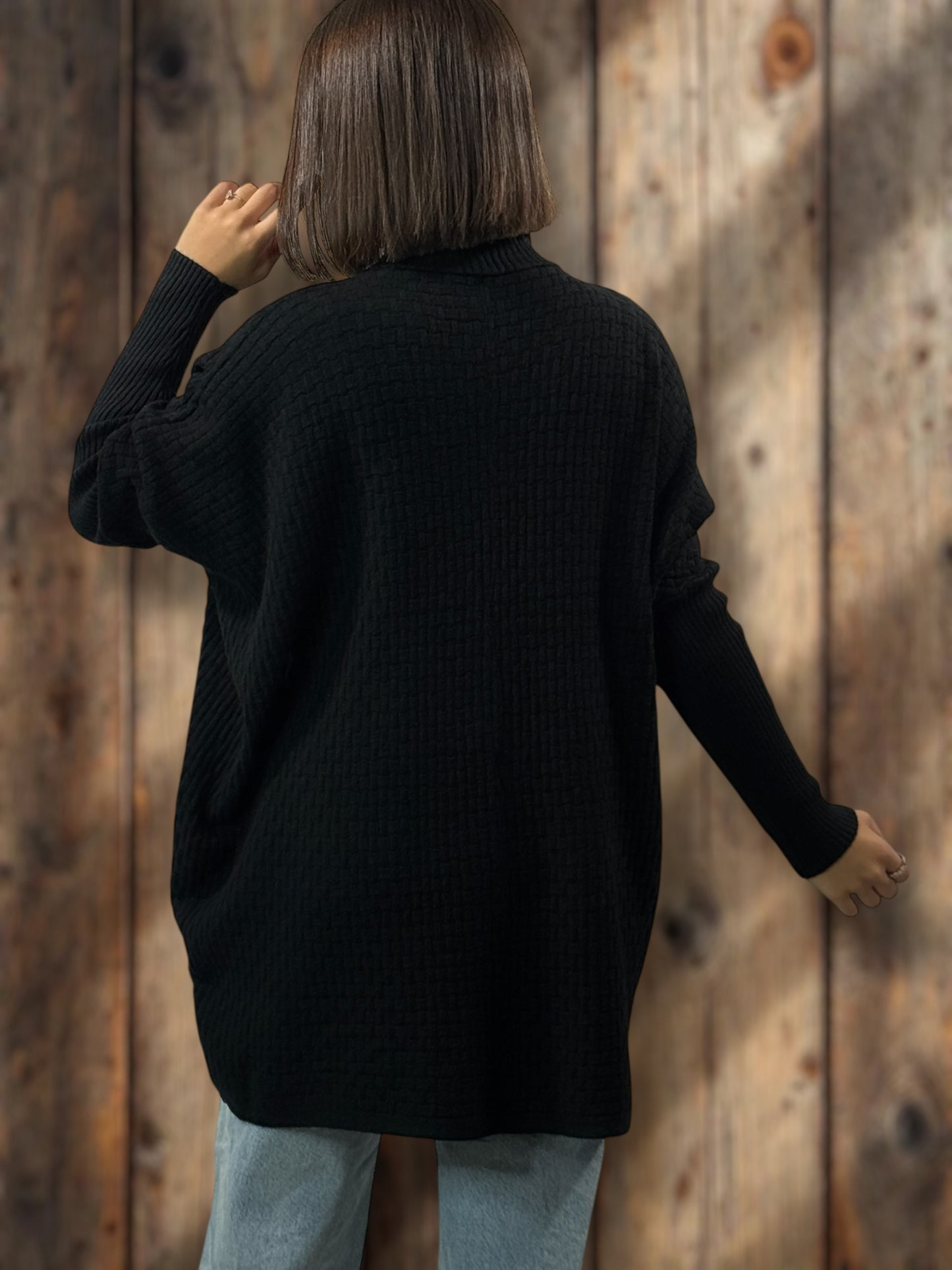 JOE - PULL NOIR 2 POCHES JUSQU'A LA TAILLE 54