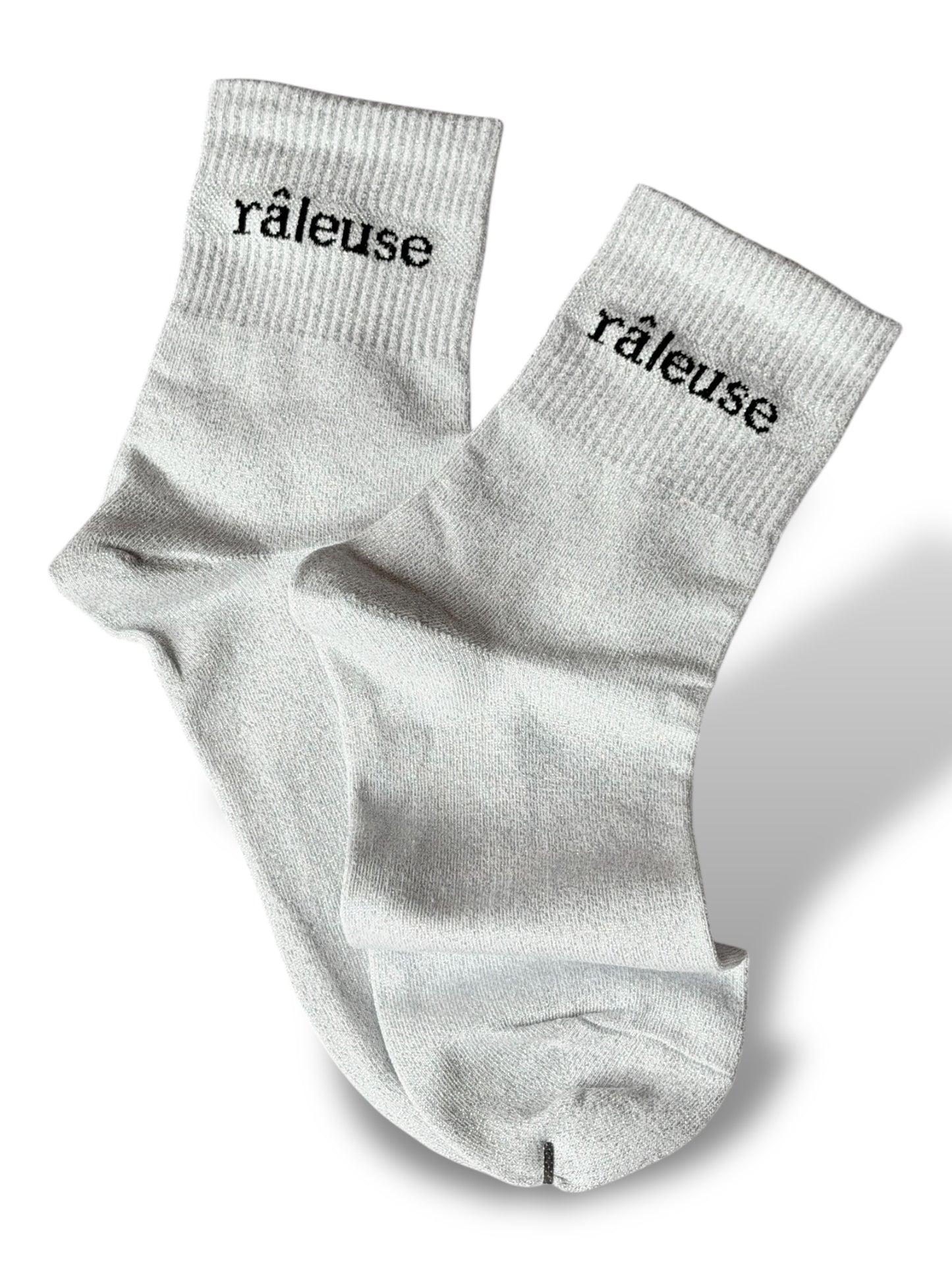 CHAUSSETTES SCINTILLANTES RALEUSE BLANC ARGENT