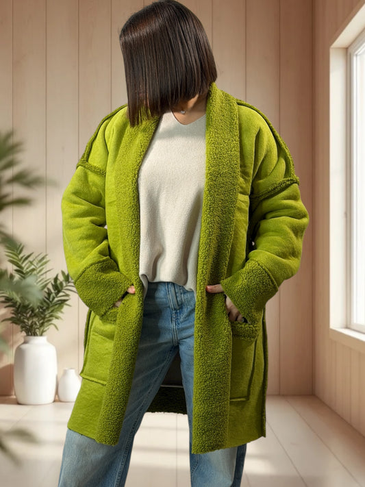 FREDERICO - VESTE VERTE OVERSIZE JUSQU'A LA TAILLE 52