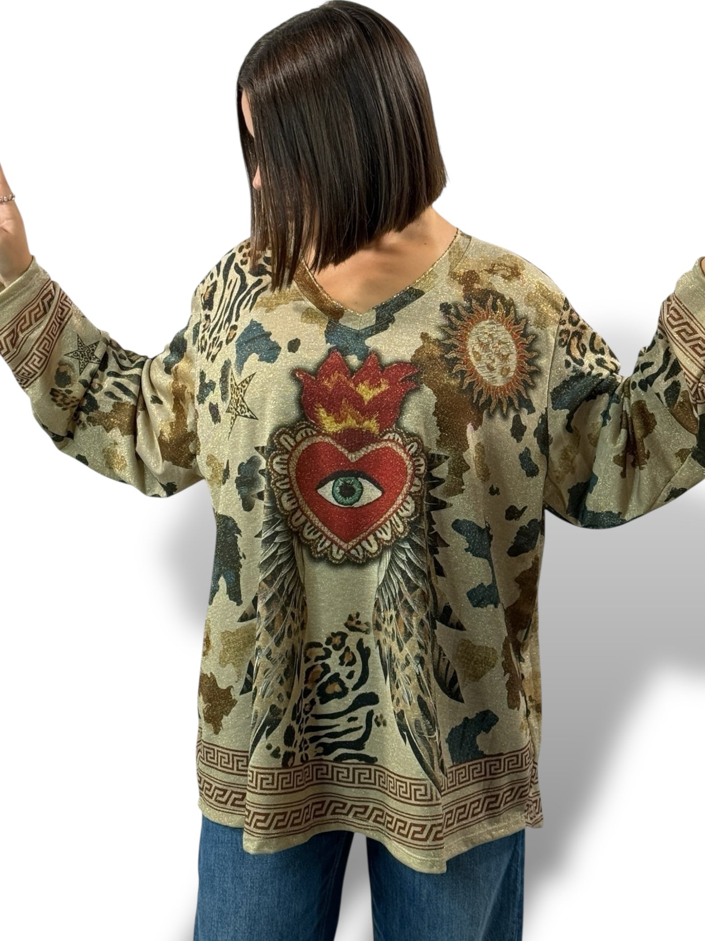 MARYLIN - TOP OVERSIZE FLUIDE SCINTILLANT JUSQU'A LA TAILLE 54