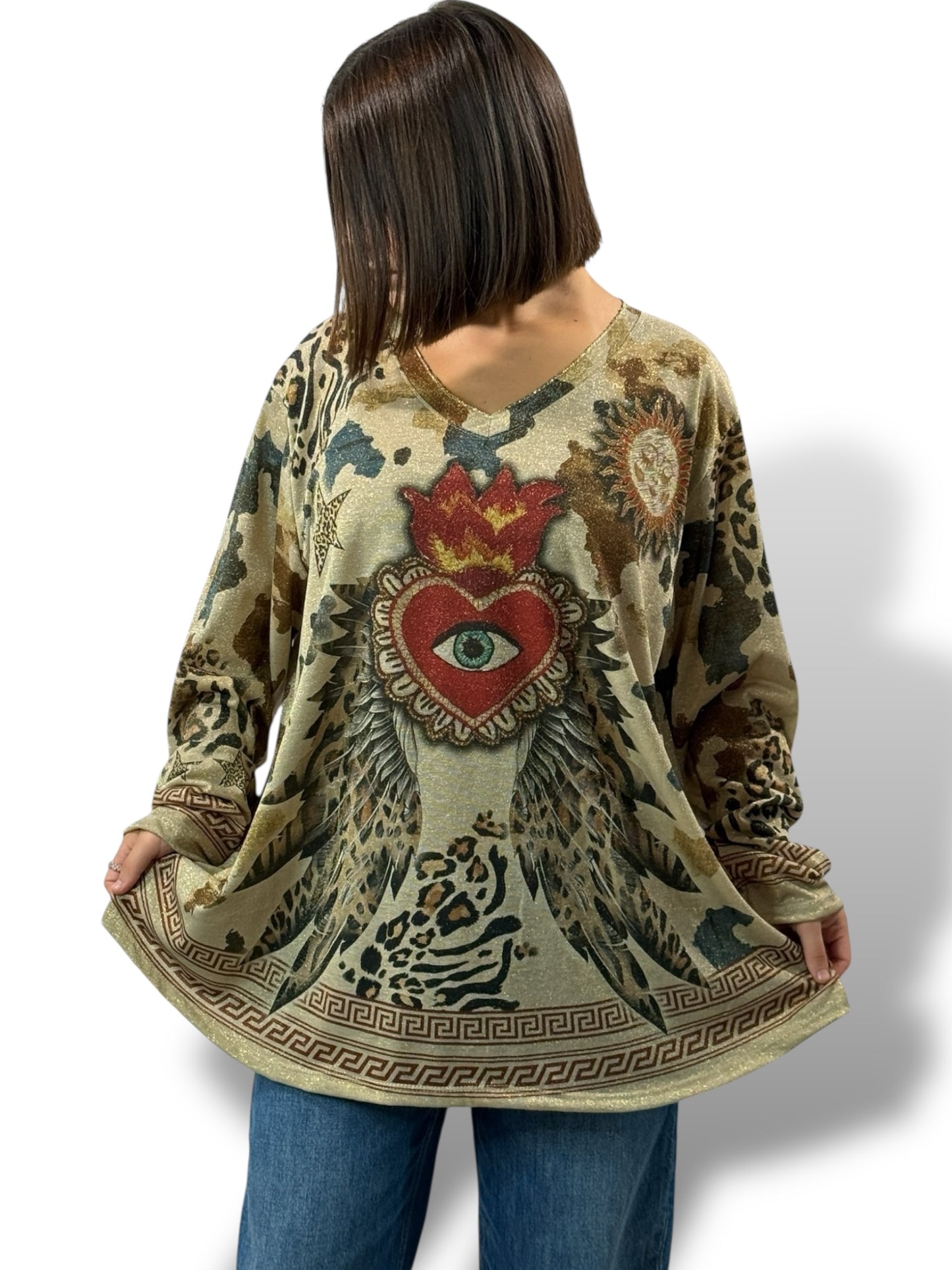 MARYLIN - TOP OVERSIZE FLUIDE SCINTILLANT JUSQU'A LA TAILLE 54