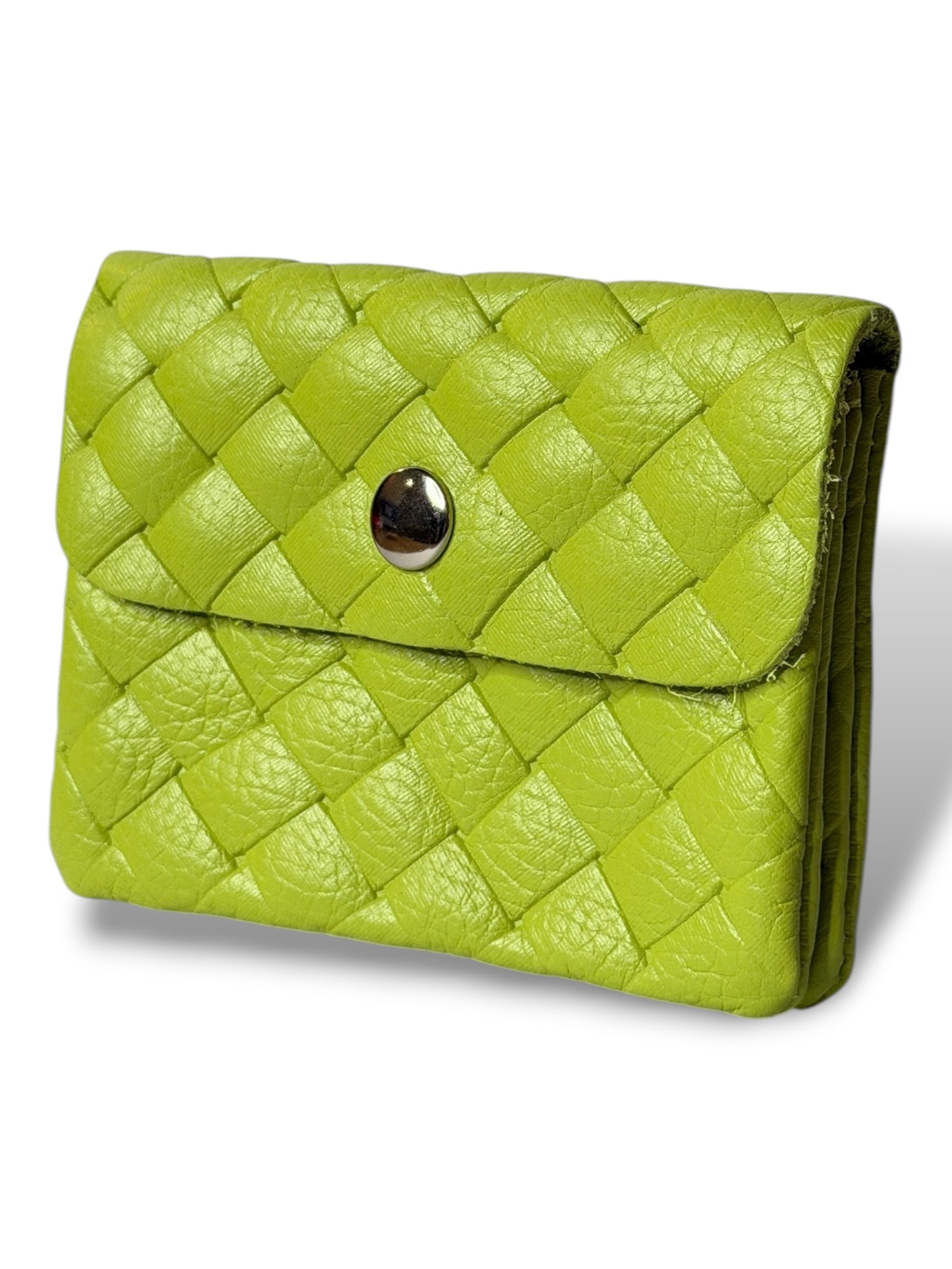 FRED PORTE MONNAIE VERT ANIS EN CUIR