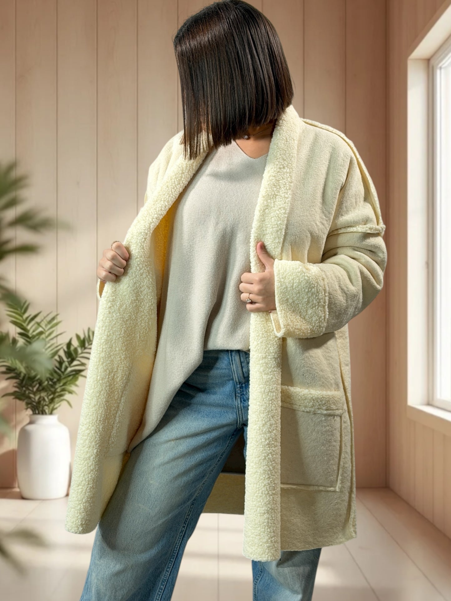 FREDERICO - VESTE BLANC CASSE OVERSIZE JUSQU'A LA TAILLE 52