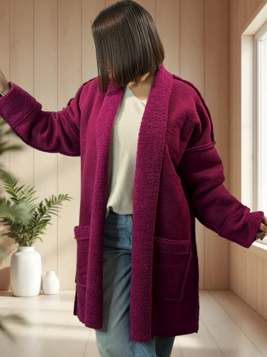 FREDERICO - VESTE CYCLAMEN OVERSIZE JUSQU'A LA TAILLE 52