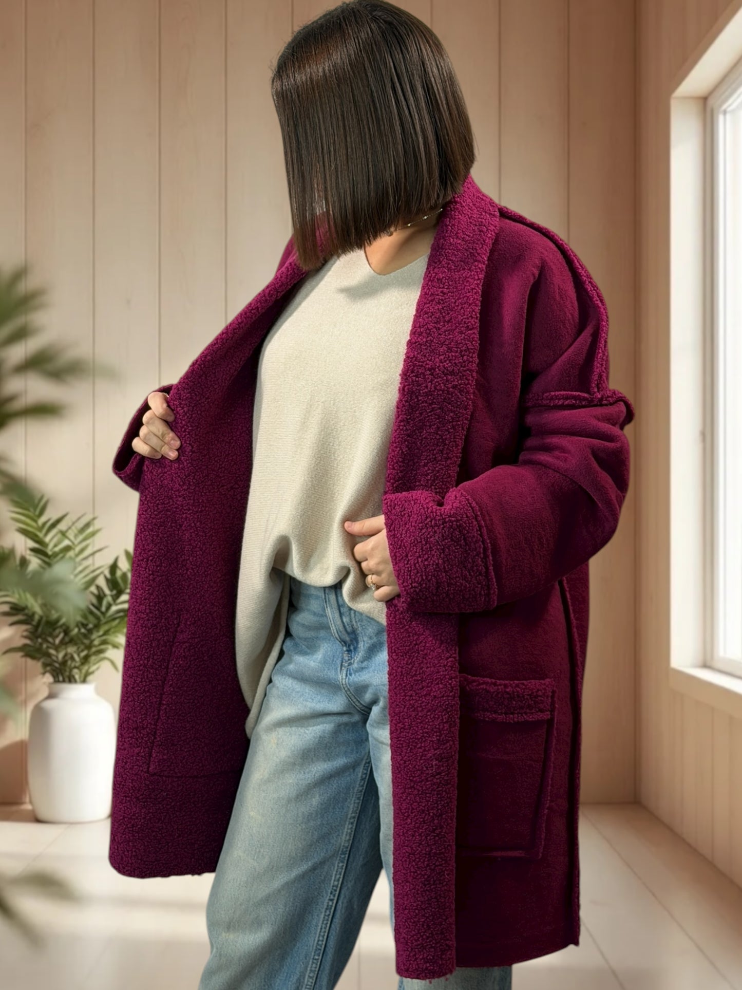 FREDERICO - VESTE CYCLAMEN OVERSIZE JUSQU'A LA TAILLE 52