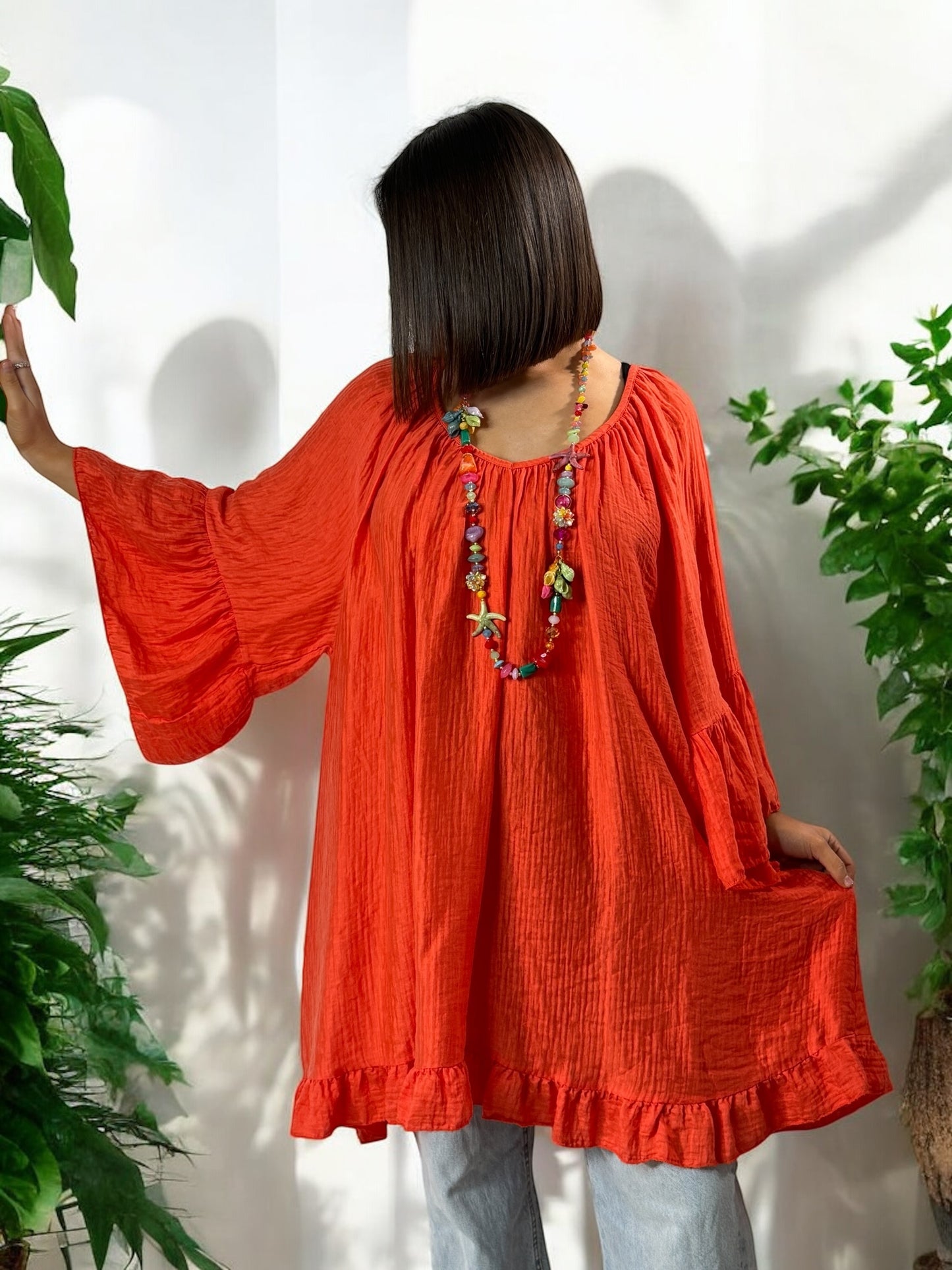 BERLINGOT - TUNIQUE OVERSIZE ORANGE JUSQU'A LA TAILLE 58/60