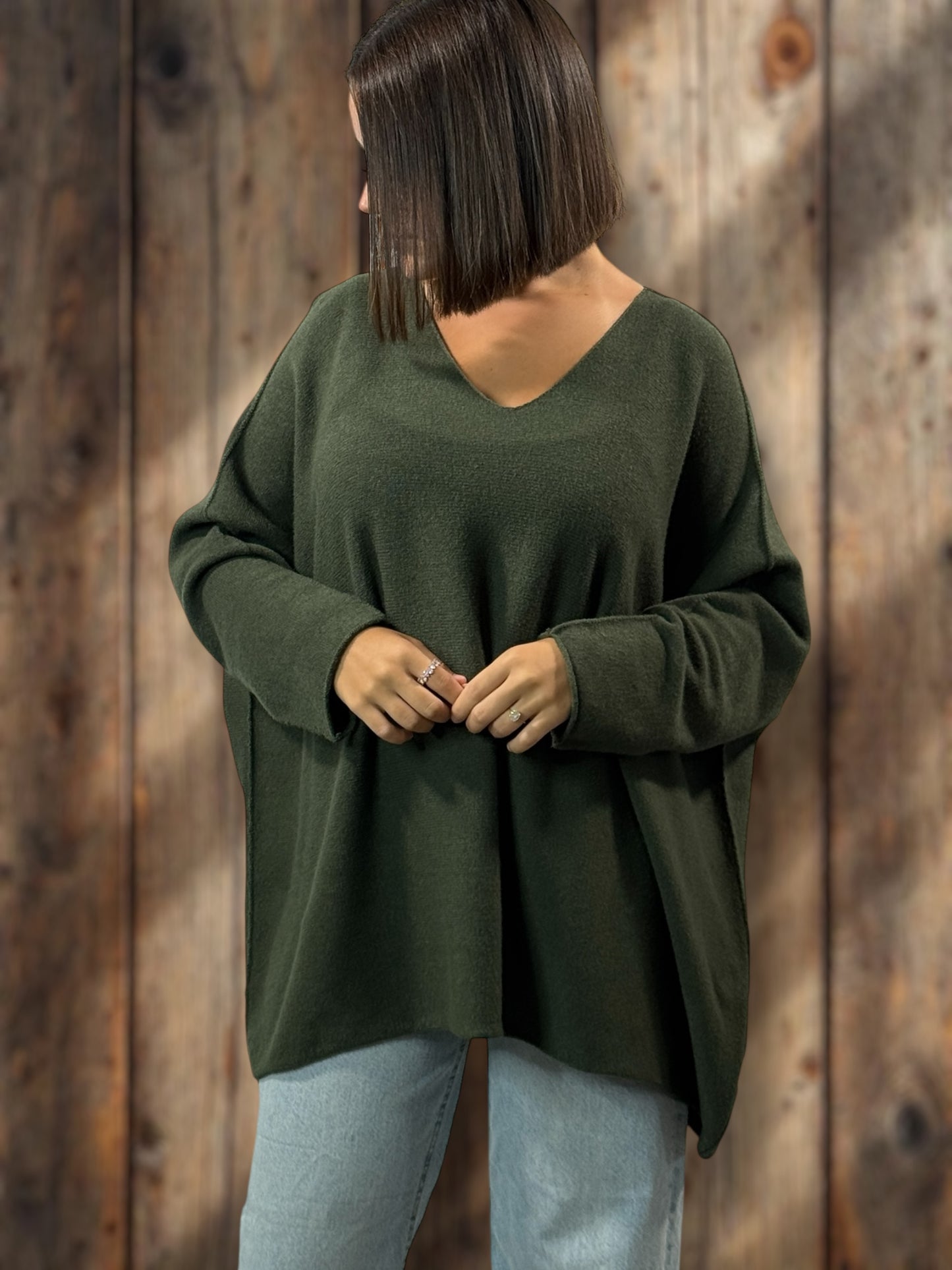 PALOMA - PULL OVERSIZE KAKI JUSQU'A LA TAILLE 56