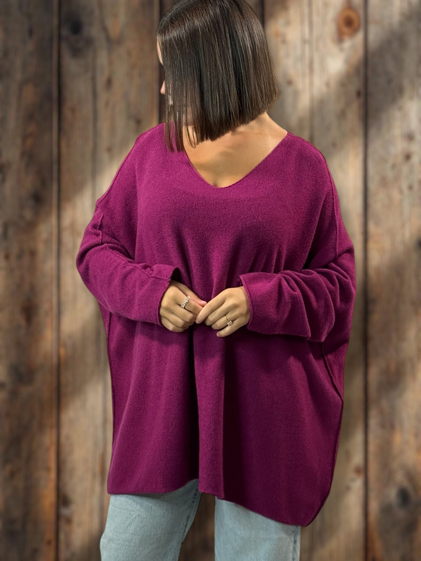PALOMA - PULL OVERSIZE CYCLAMEN JUSQU'A LA TAILLE 56