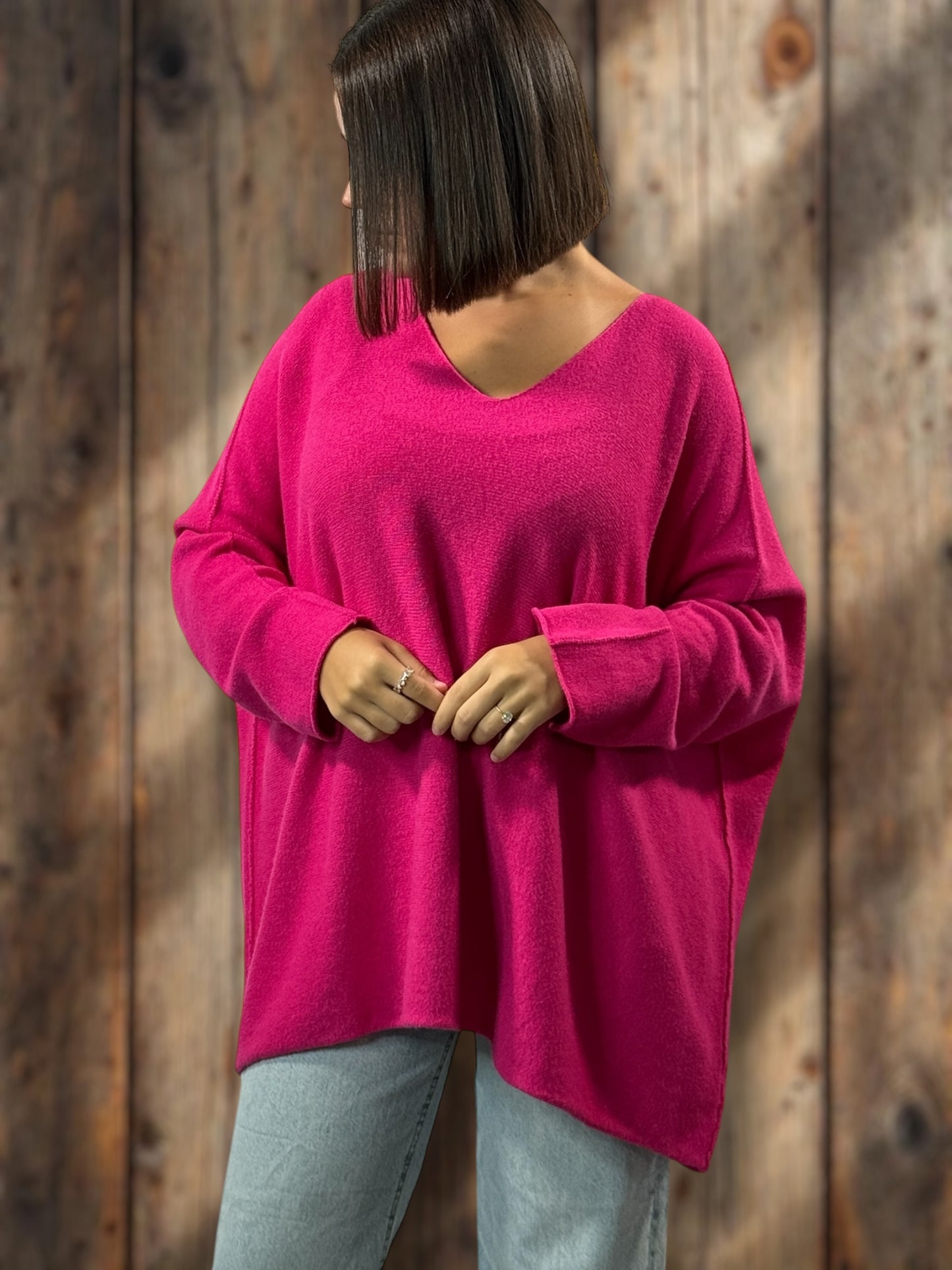 PALOMA - PULL OVERSIZE FUCHSIA JUSQU'A LA TAILLE 56
