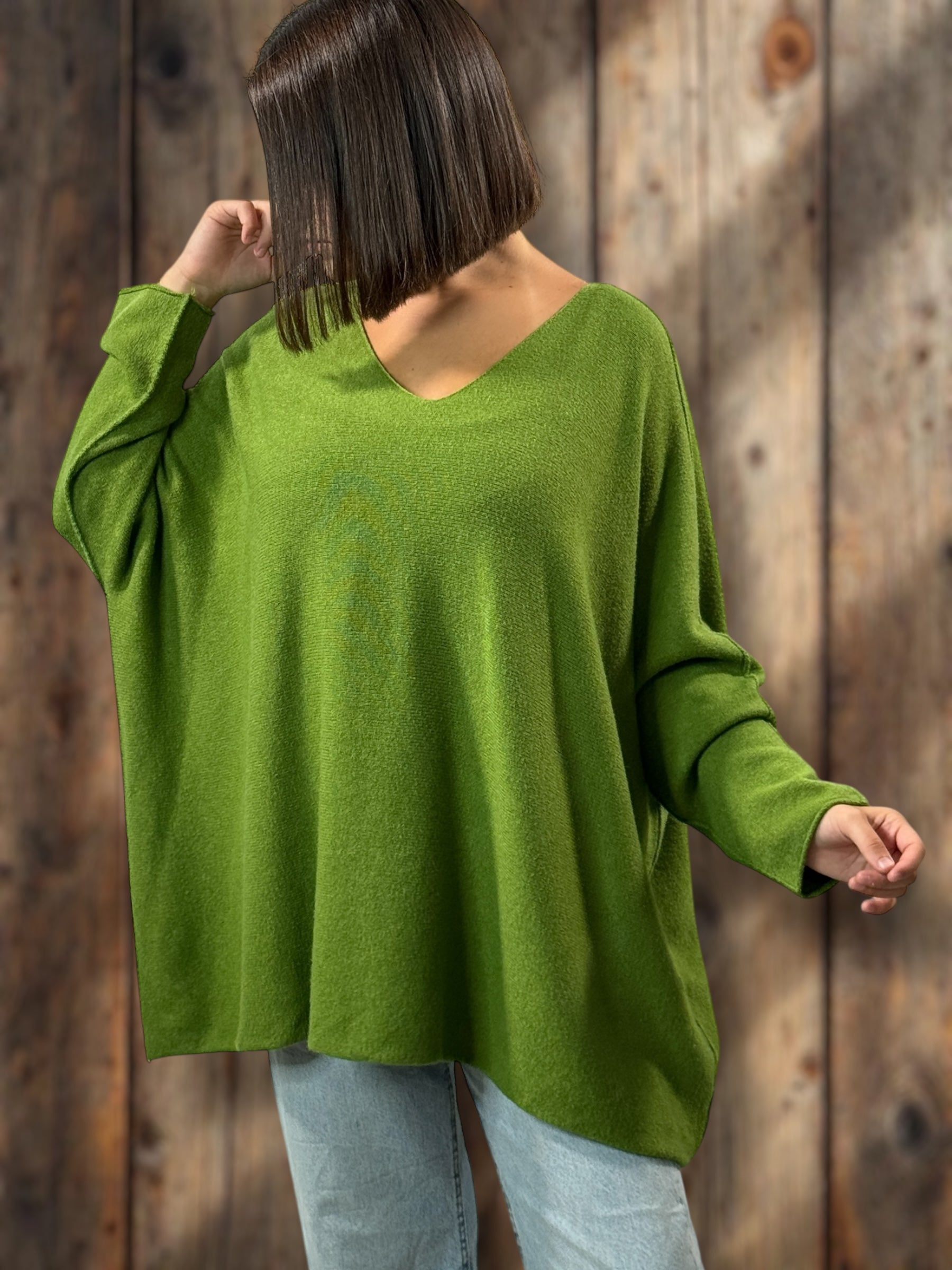 Pull vert très doux pour grande SITE FRANÇAIS – Lyly La