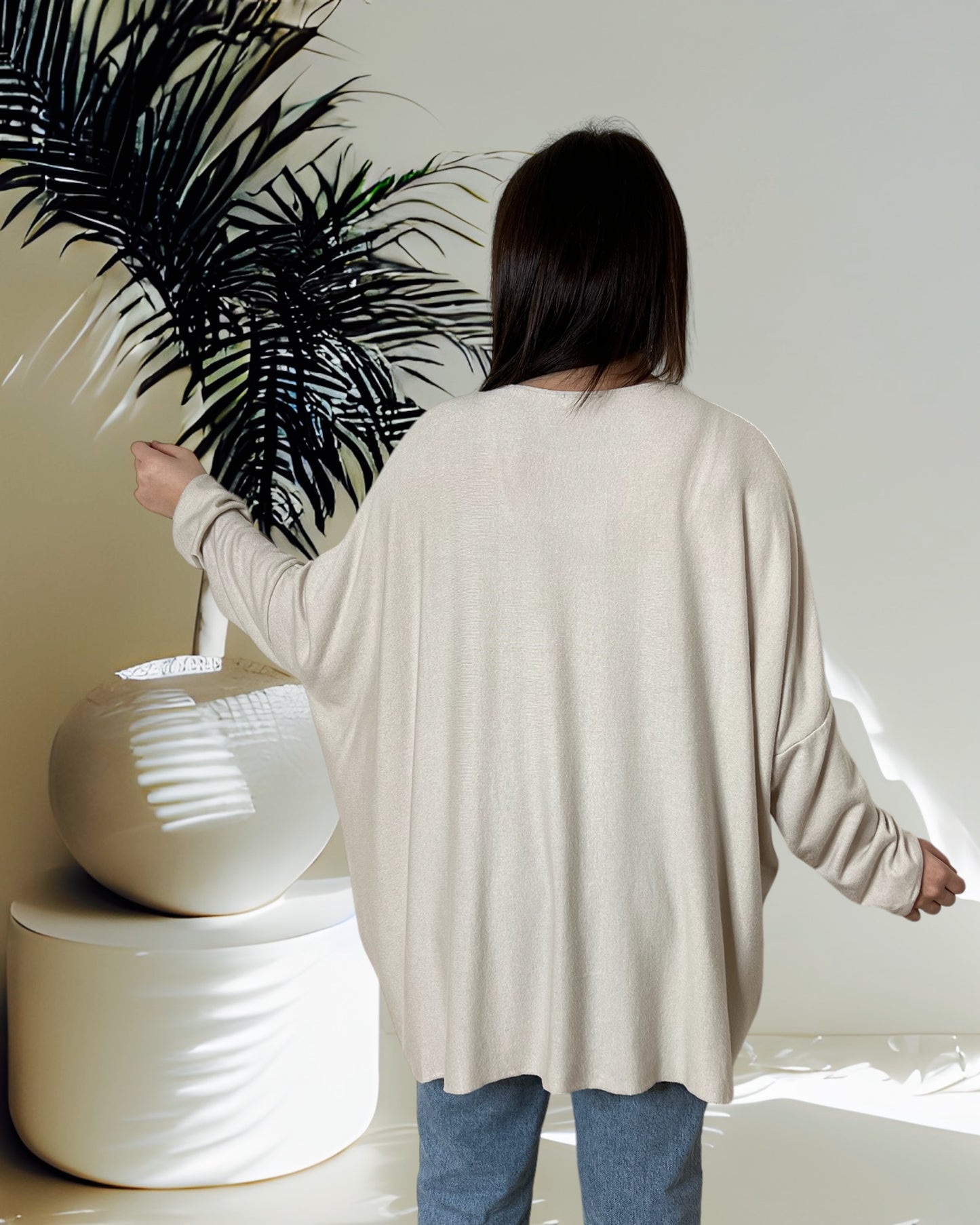 CAPRIO - PULL SABLE EN MAILLE FLUIDE JUSQU'A LA TAILLE 54