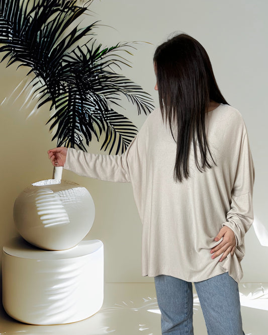 CAPRIO - PULL SABLE EN MAILLE FLUIDE JUSQU'A LA TAILLE 54