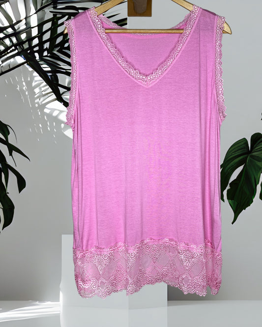 CHRISTA - TOP SOUS VÊTEMENT ROSE TAILLE 46 A 54