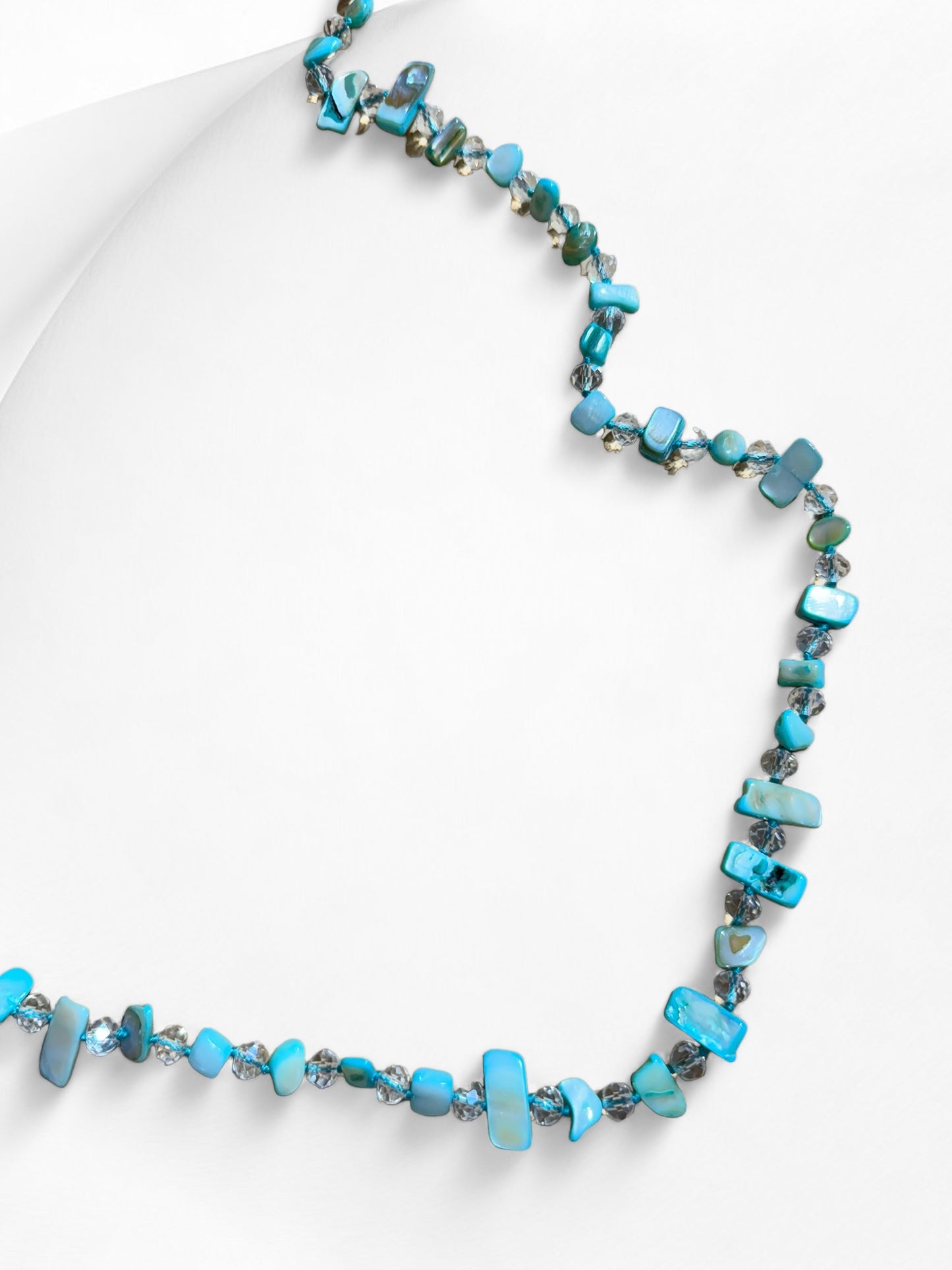 REFB4 - SAUTOIR EN PERLE DE VERRE TURQUOISE