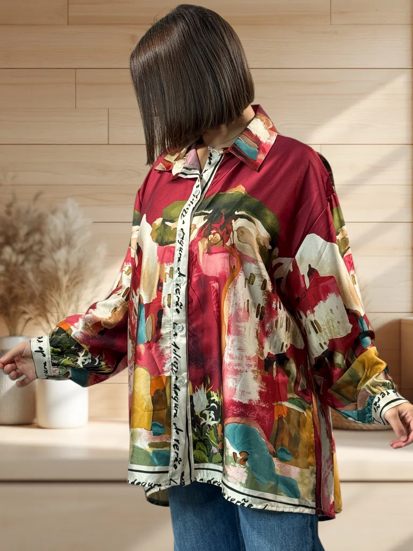 ARTISTE - CHEMISE OVERSIZE A MOTIF JUSQU'A LA TAILLE 52