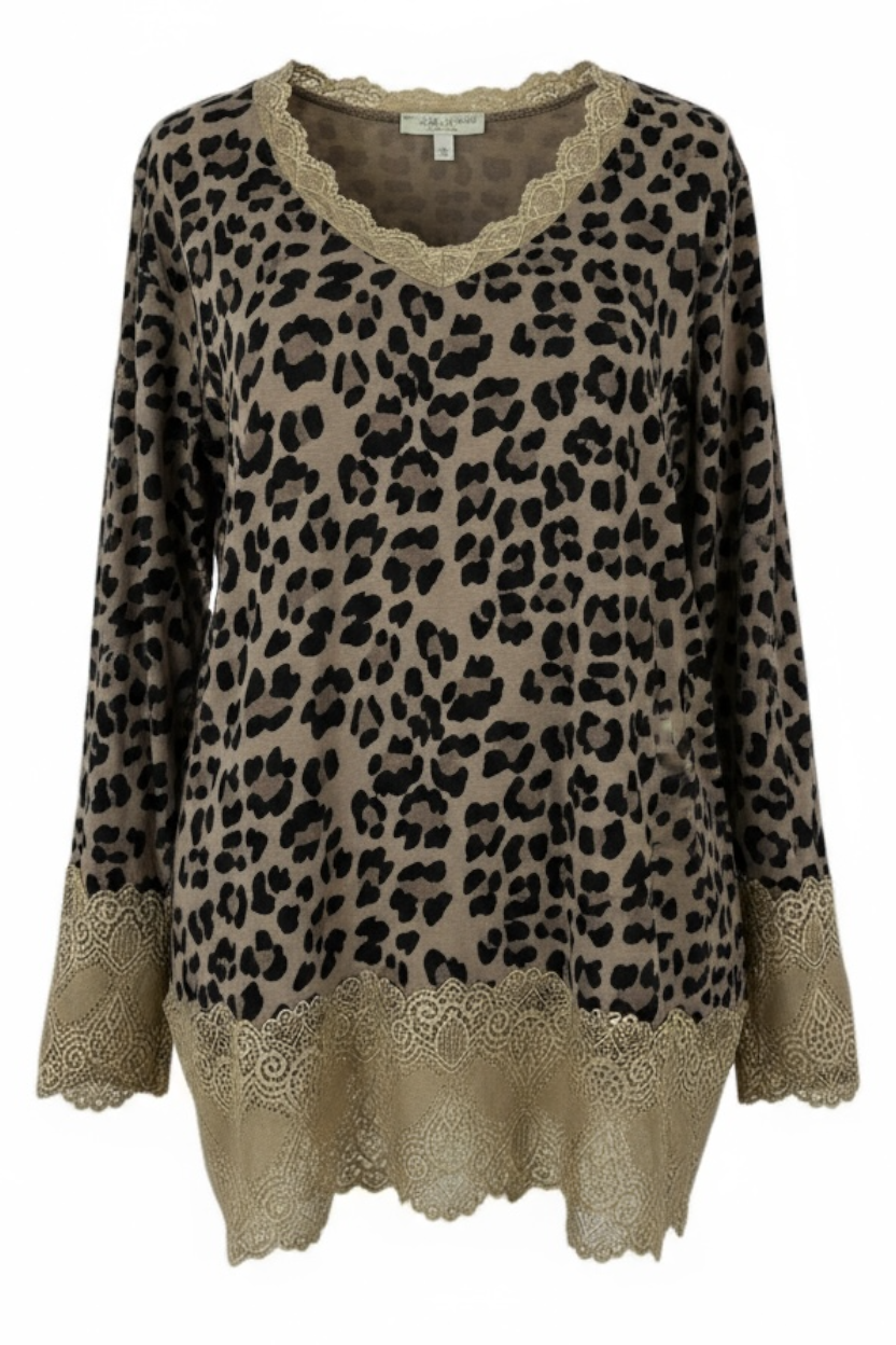 LOLA - TOP SOUS VÊTEMENT ROULEAU LEOPARD JUSQU'A LA TAILLE 54
