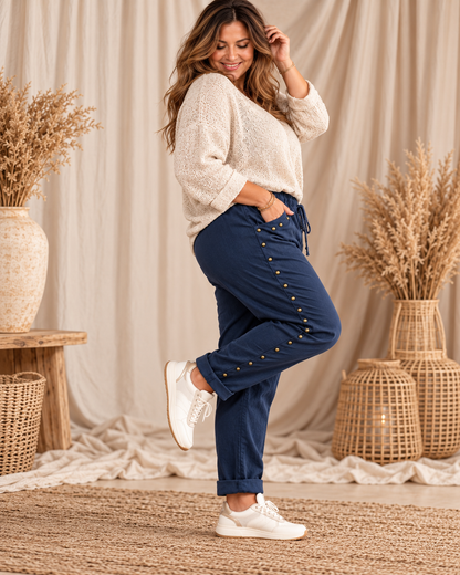 JACK - PANTALON SPORTSWEAR MARINE AVEC CLOUS TAILLE 46/48 A 52/54