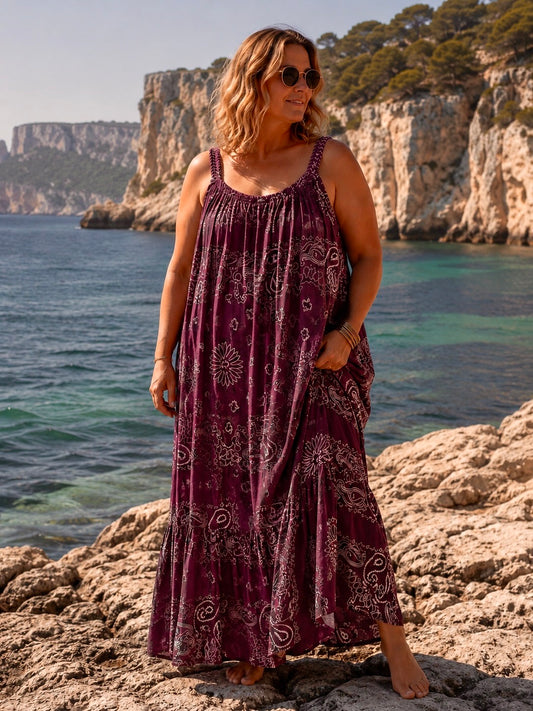 LILIROSE - ROBE LONGUE BANDANA CYCLAMEN JUSQU'A LA TAILLE 56