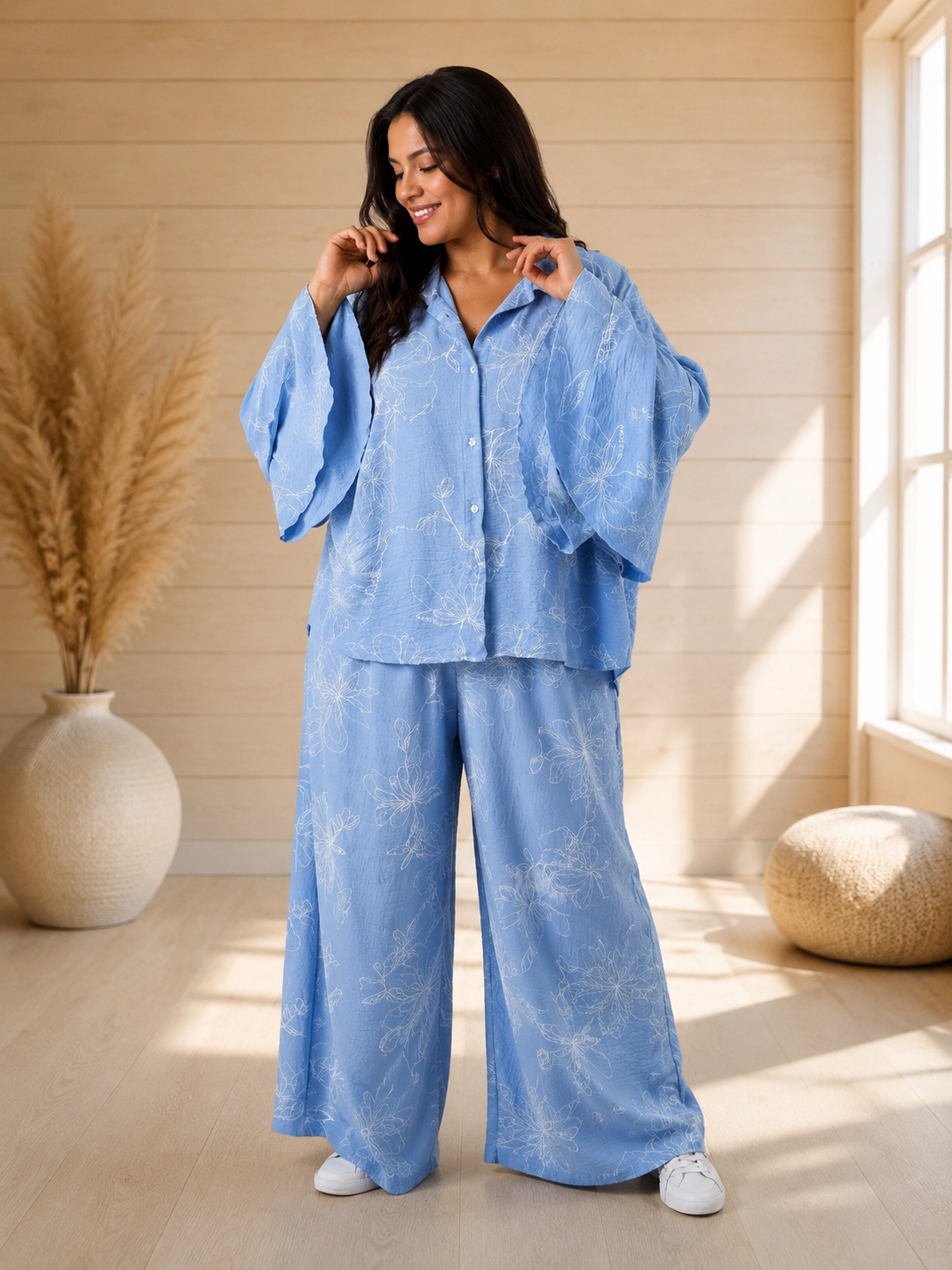 DELLA  - ENSEMBLE BLOUSE ET PANTALON JUSQU'A LA TAILLE 52/54