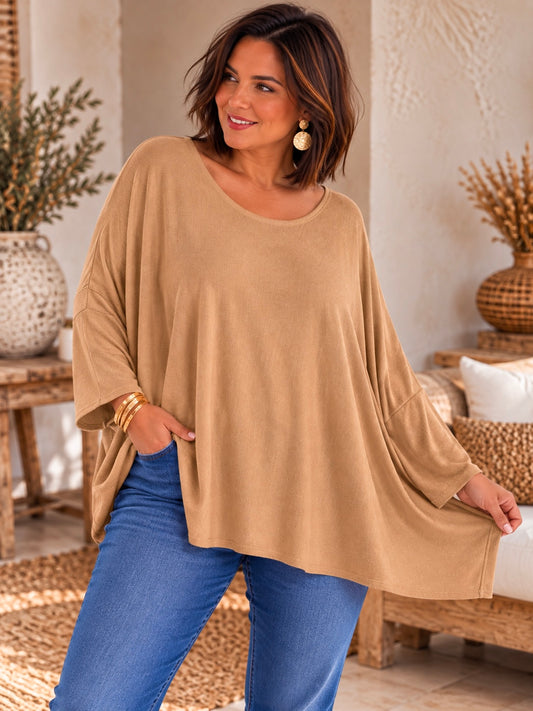 CAPRIO - PULL VANILLE EN MAILLE FLUIDE JUSQU'A LA TAILLE 54
