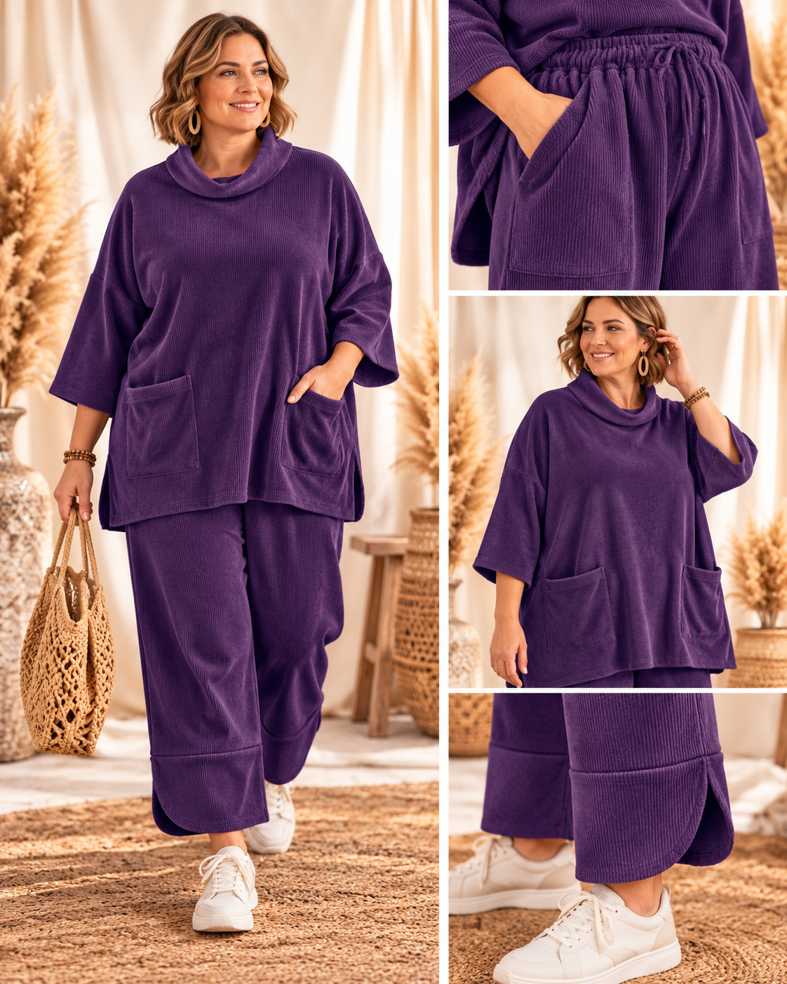 UMBERTO - ENSEMBLE VIOLET EN VELOURS TAILLE 48 A 56