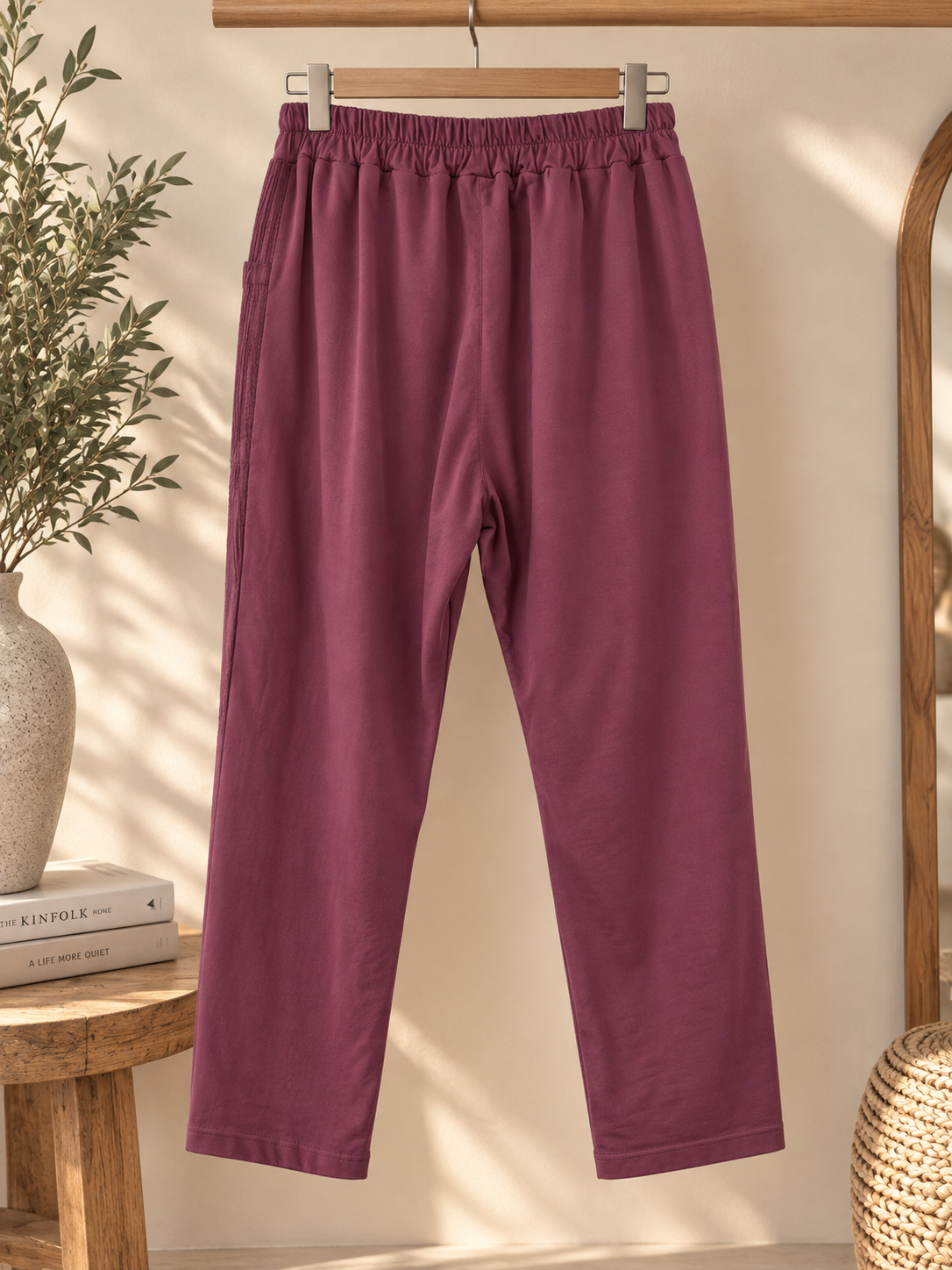 LUDO - PANTALON BORDEAUX BI-MATIERE JUSQU'A LA TAILLE 54