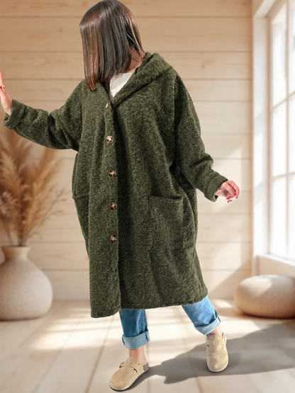ANGELO - MANTEAU KAKI A CAPUCHE JUSQU'A LA TAILLE 48/50 A 56
