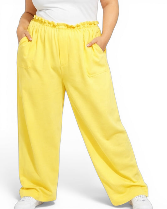 GABBY - PANTALON JAUNE TAILLE 48 A 54/56