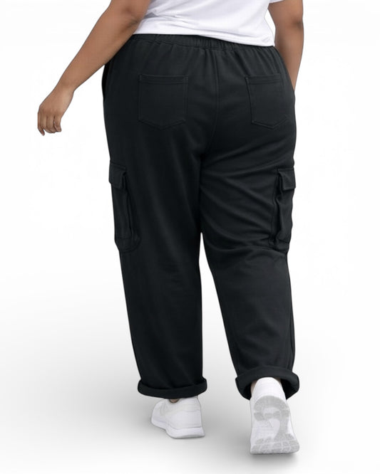SERENA - PANTALON AMPLE FLUIDE NOIR TAILLE 48 A 56/58