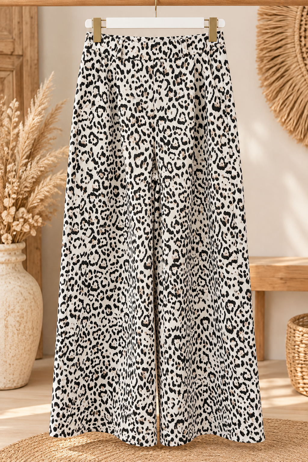 FAUVE - PANTALON SPORTSWEAR LEOPARD BEIGE JUSQU'A LA TAILLE 50/52