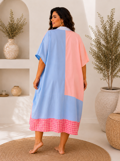 LUCYLOU - ROBE PATCHWORK EN COTON JUSQU'A LA TAILLE 60