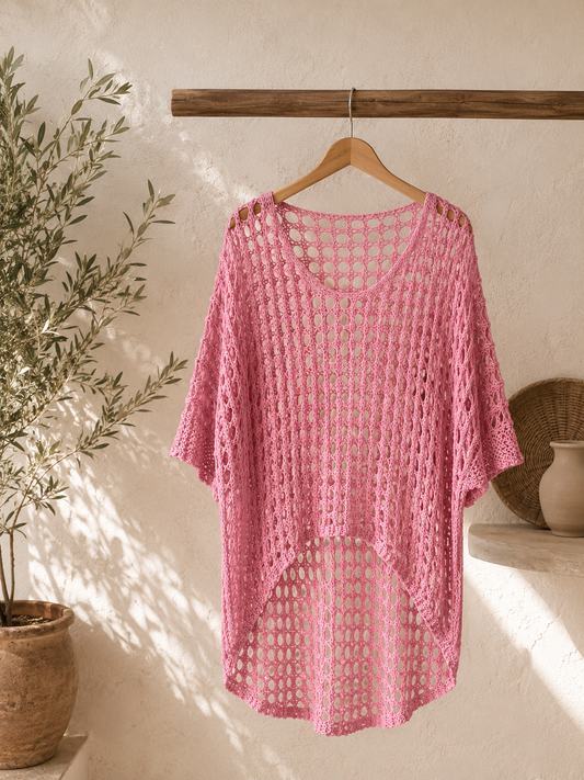MASSIMO - PULL RESILLE ROSE JUSQU'A LA TAILLE 52/54