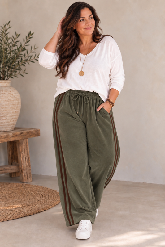 ALDO - PANTALON SPORTSWEAR KAKI EFFET DAIM TAILLE 46 A 52